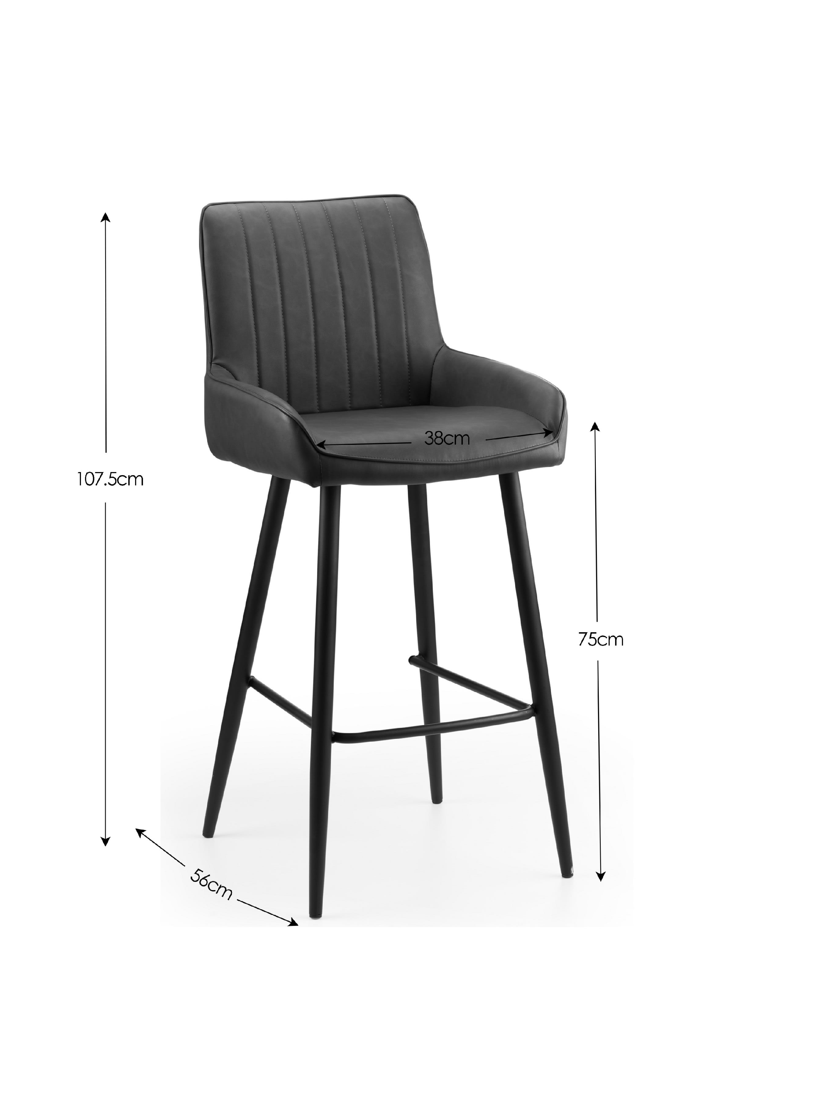 Brooklyn Dark Oak Bar Table And 2 Soho Bar Stool – Dark Oak Effect