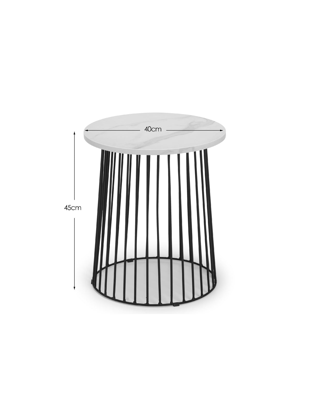 Broadway Round Lamp Table - White Marble
