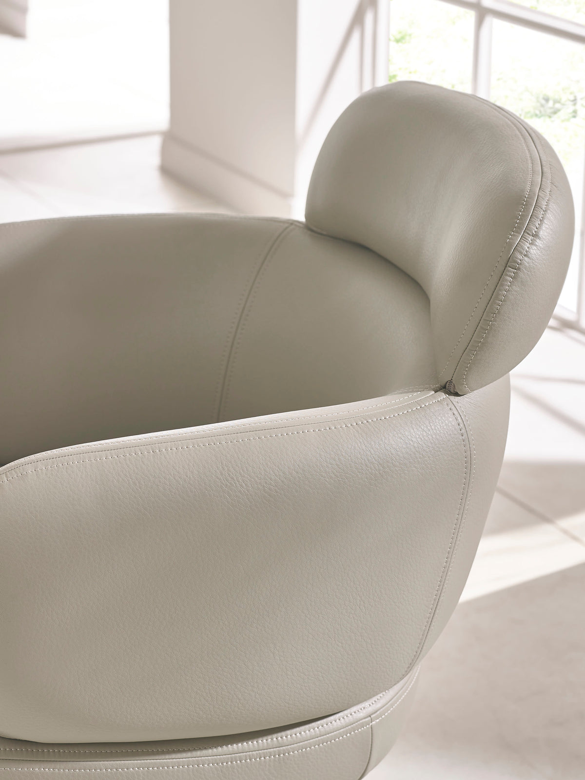 Set of 2 Callisto Beige Faux Leather Swivel Dining Chairs – Taupe Faux Leather and Brushed Bronze