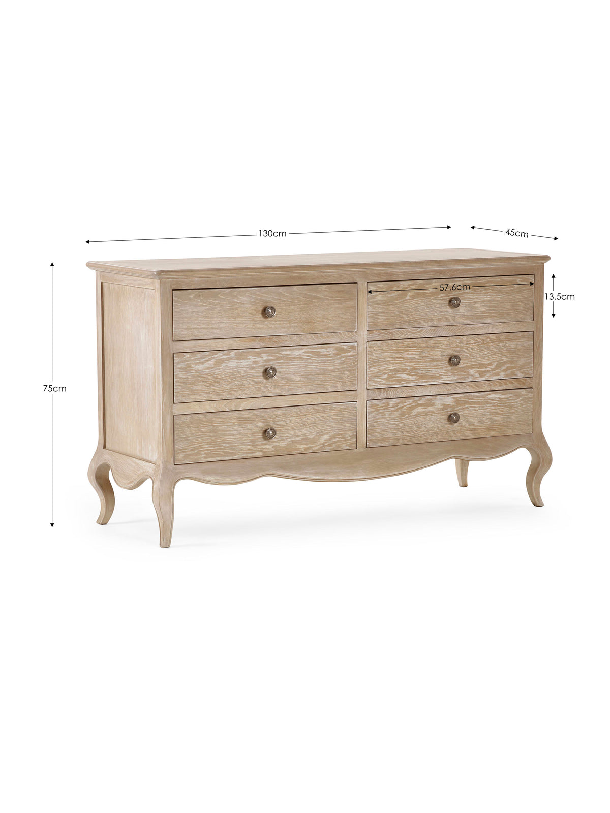 Camille 6 Drawer Wide Chest