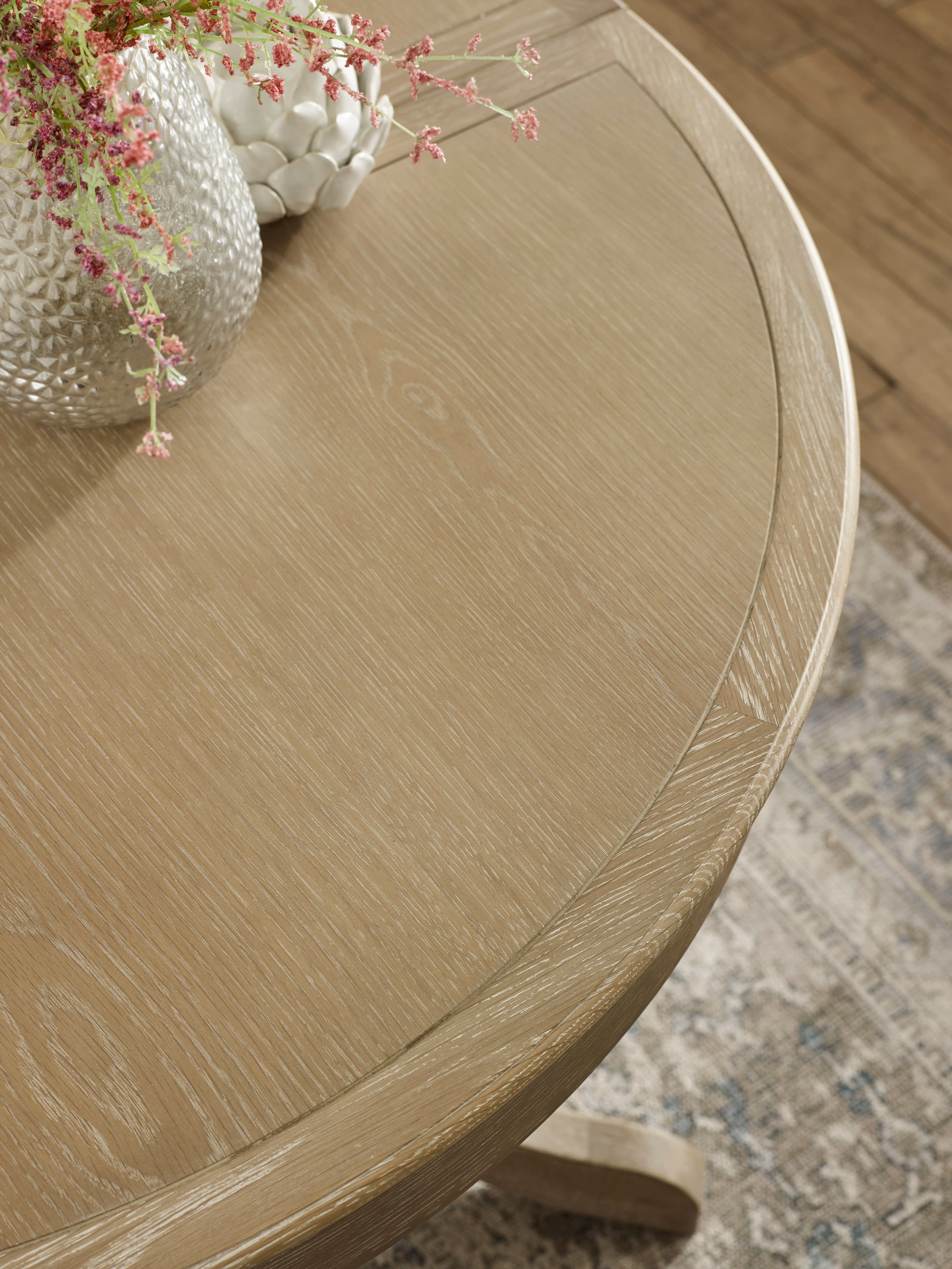 Camille Limed Oak 110-145cm Round to Oval Extending Dining Table
