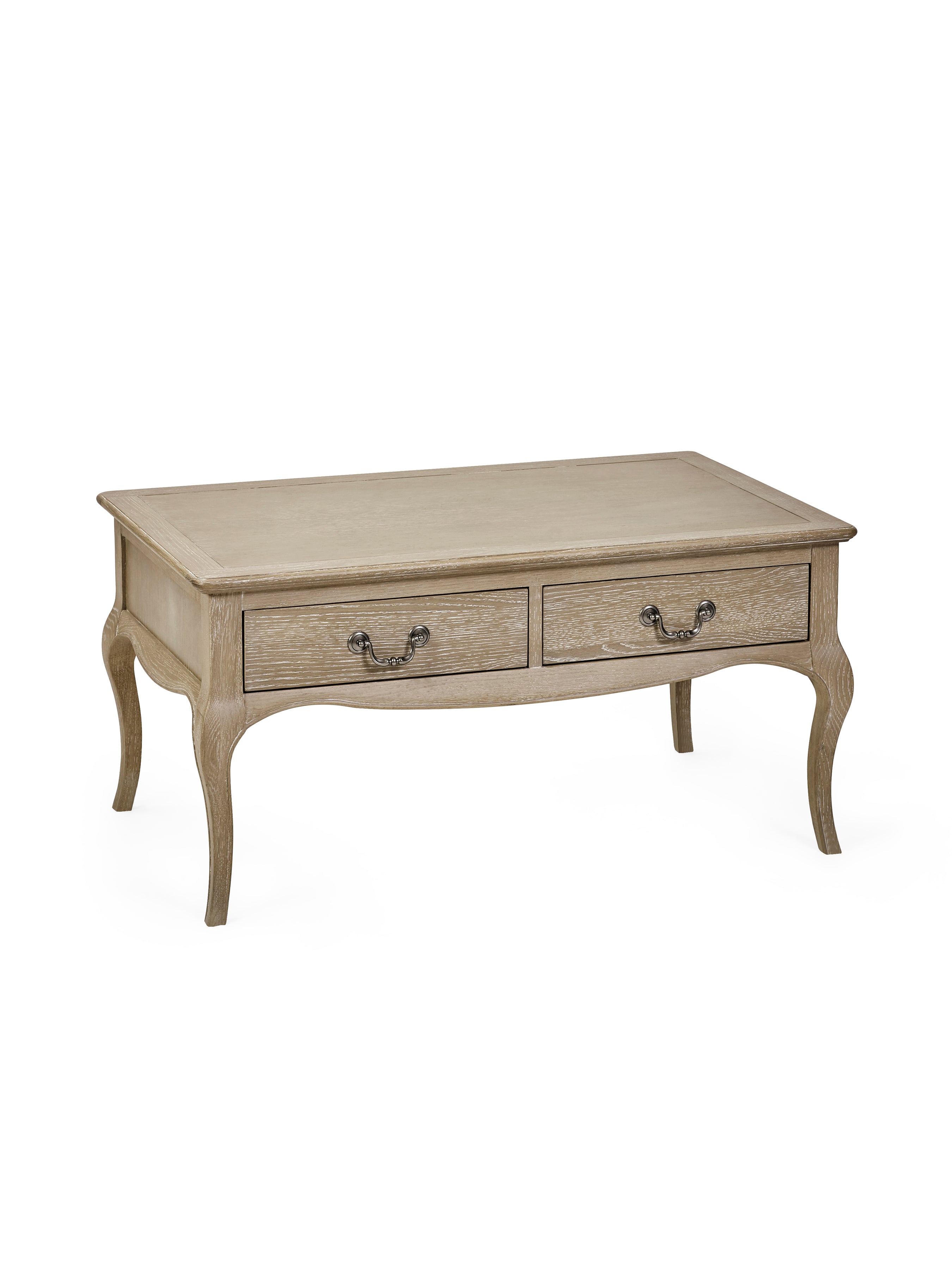 Camille French Style Rectangular Coffee Table – Limed Oak