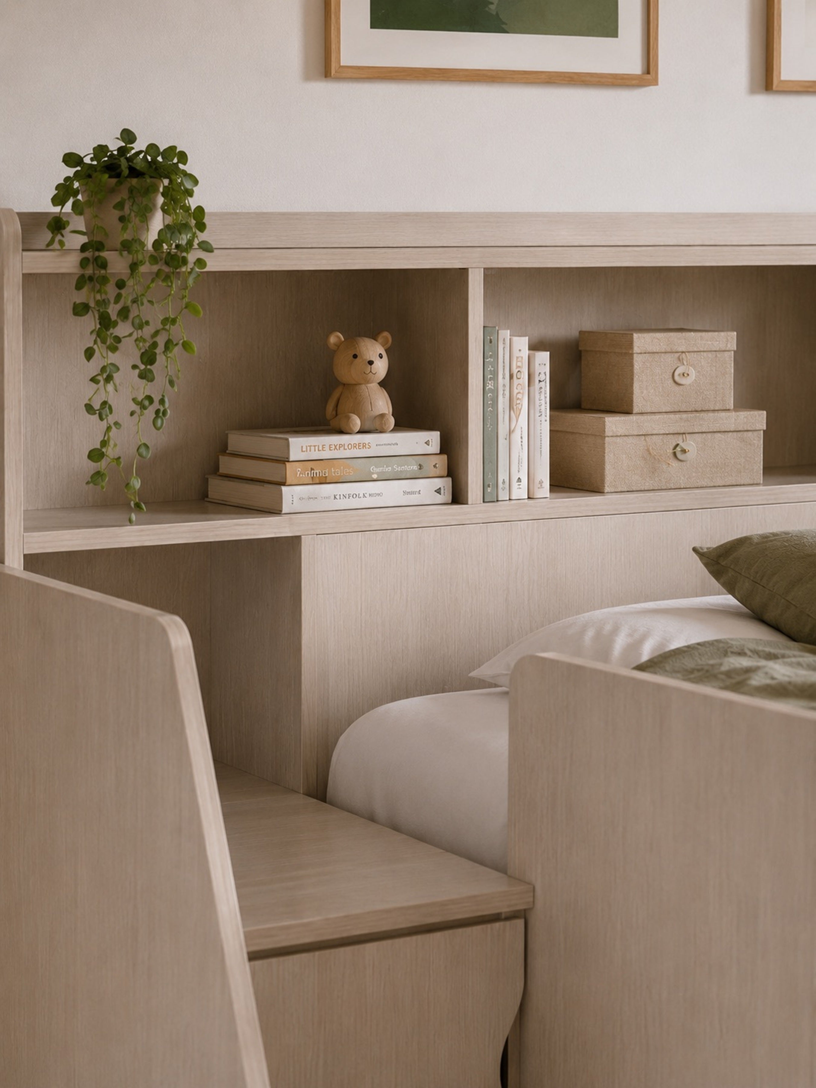 Camelot Bunk Bed with Stairs – Nordic White Wood Effect
