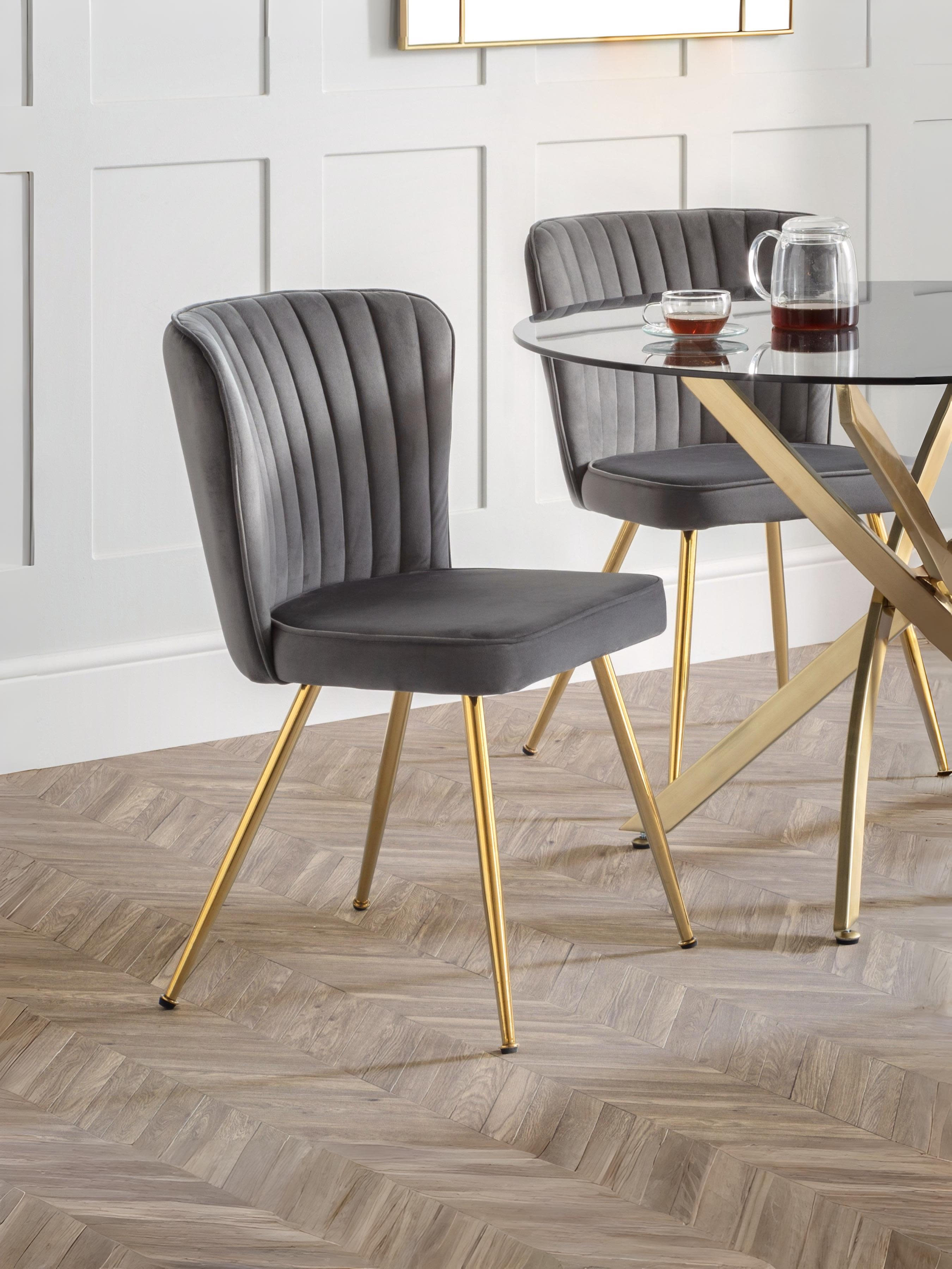 Cannes Dining Chairs - Grey (Set of 2)