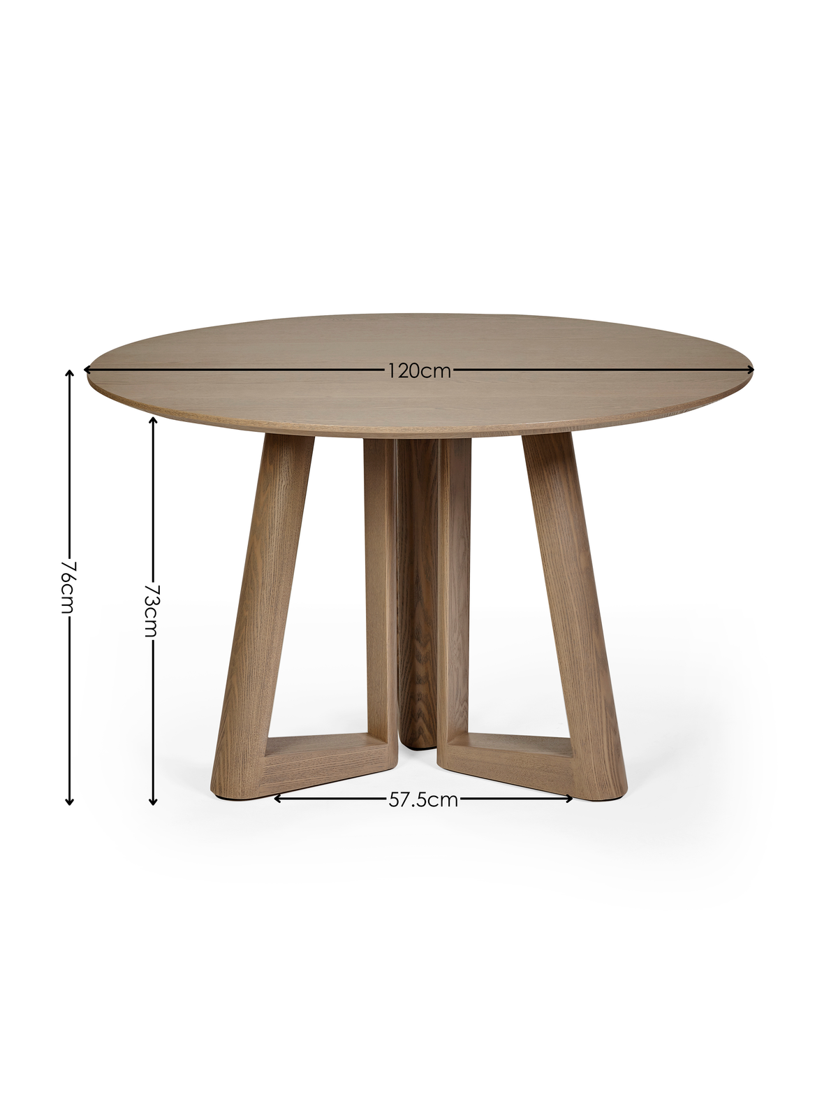 Caravelle Round 4 Seater Dining Table – Smokey Oak Effect