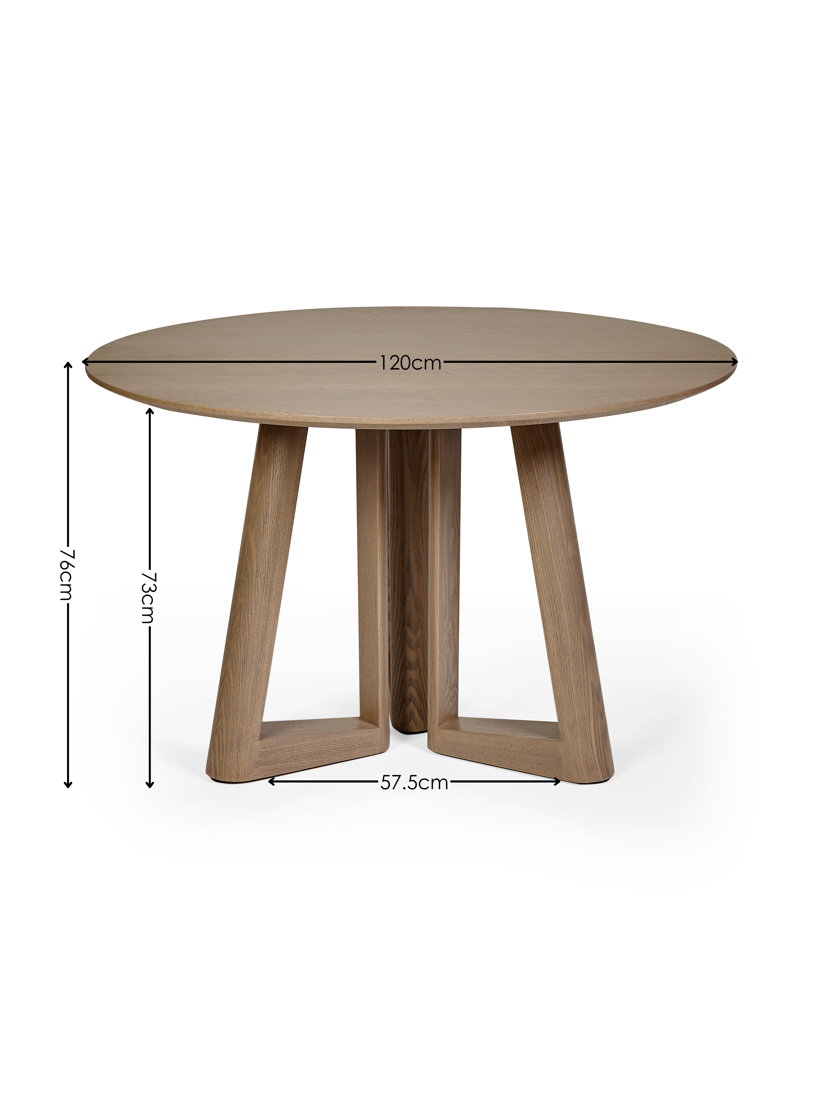 Caravelle Smokey Oak Round Dining Set with 4 Nora Cream Chairs – Smokey Oak and Cream