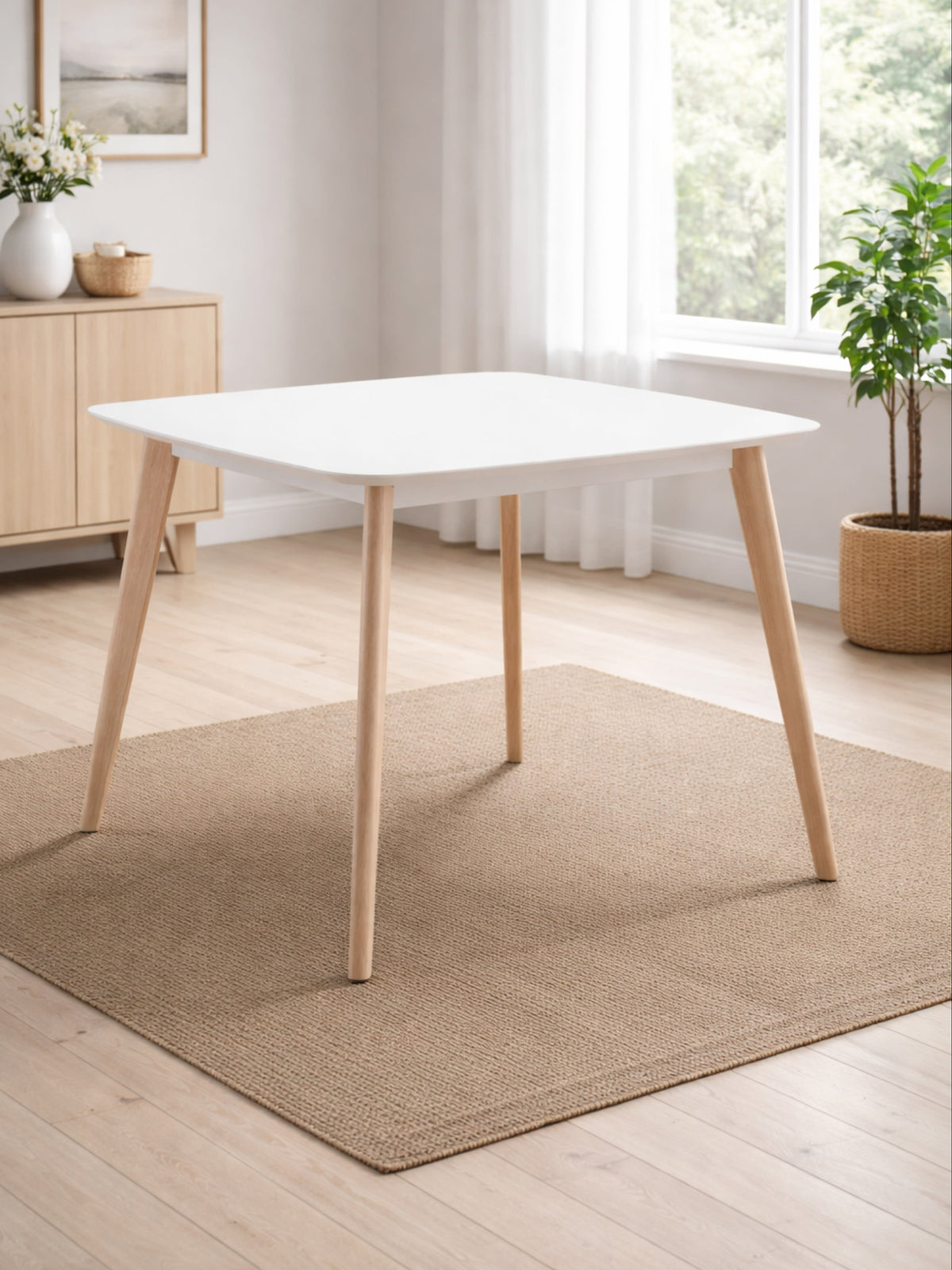 Casa Square Dining Table White/Oak