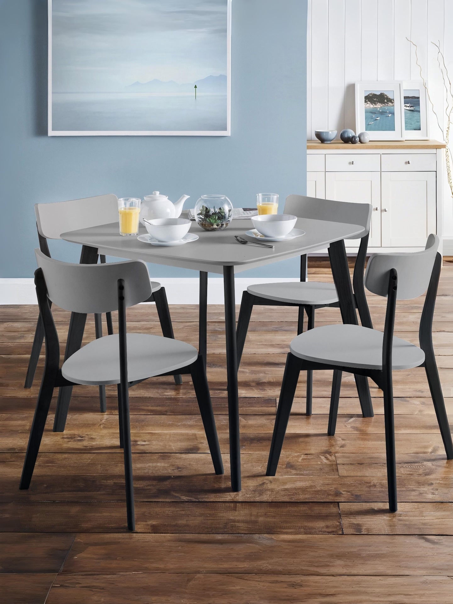 Casa Square Dining Table Grey/Black – Julian Bowen, view 2