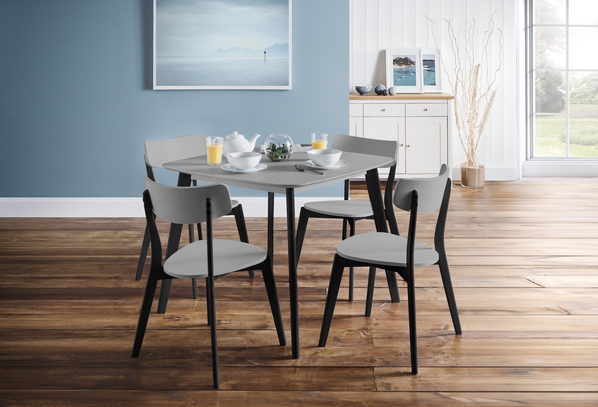 Casa Square Dining Table Grey/Black – Julian Bowen, view 6