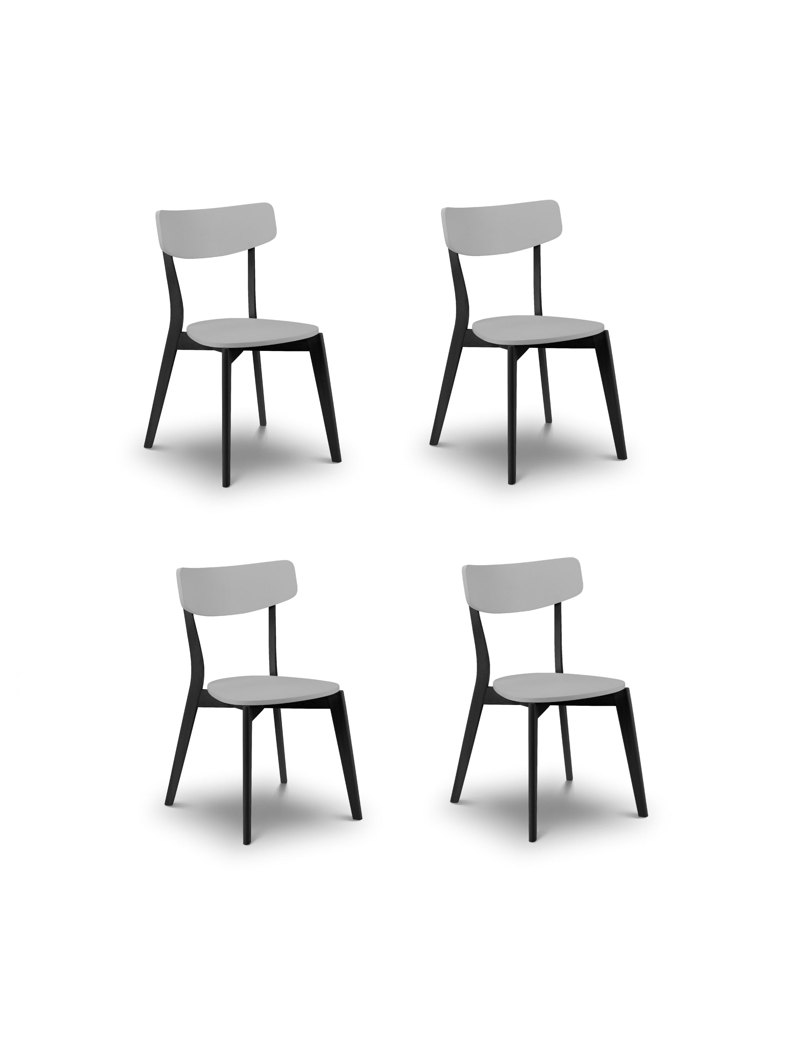 Set of 4 Casa Grey and Black Dining Chairs