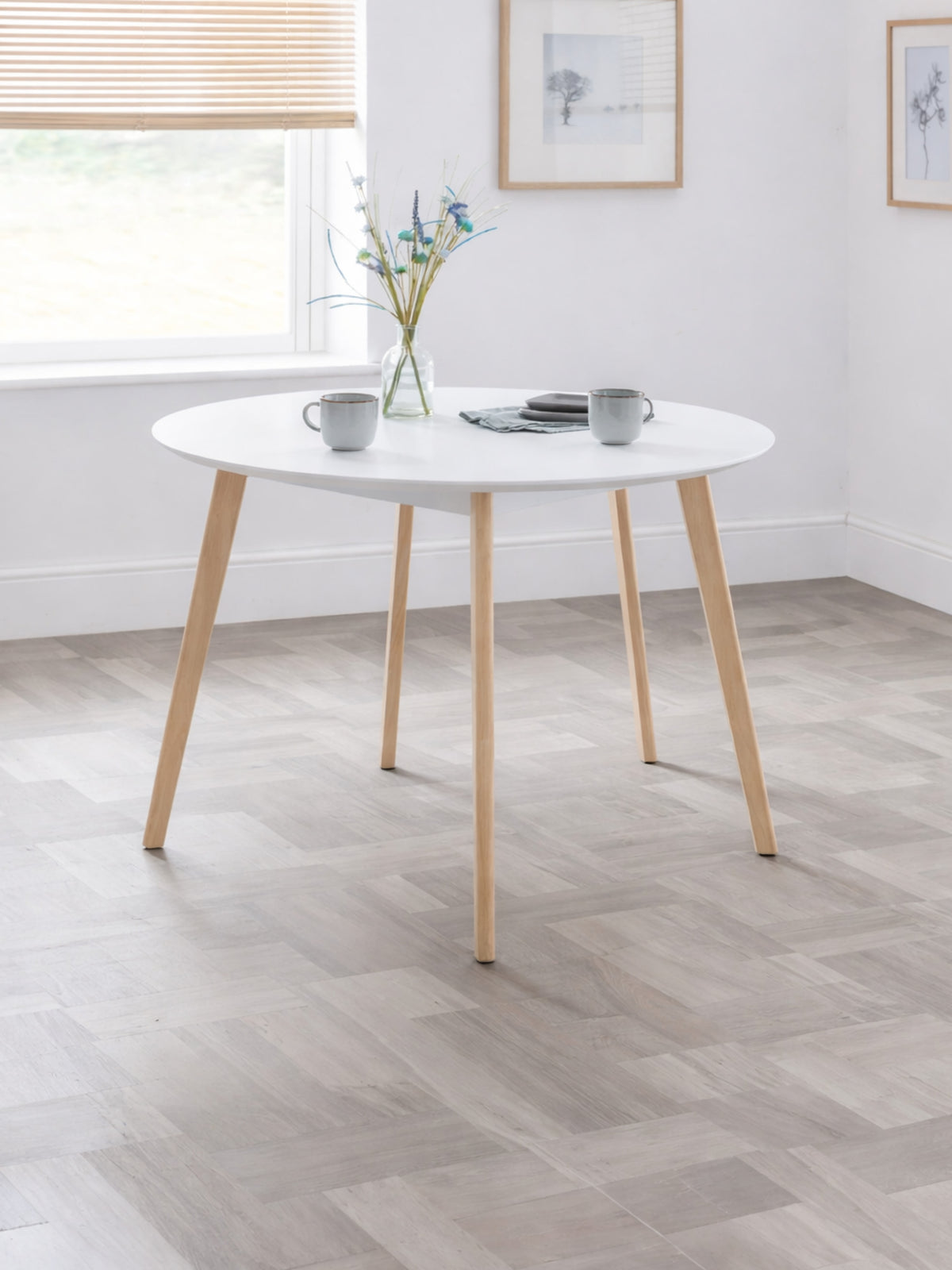 Casa Round Dining Table White/Oak