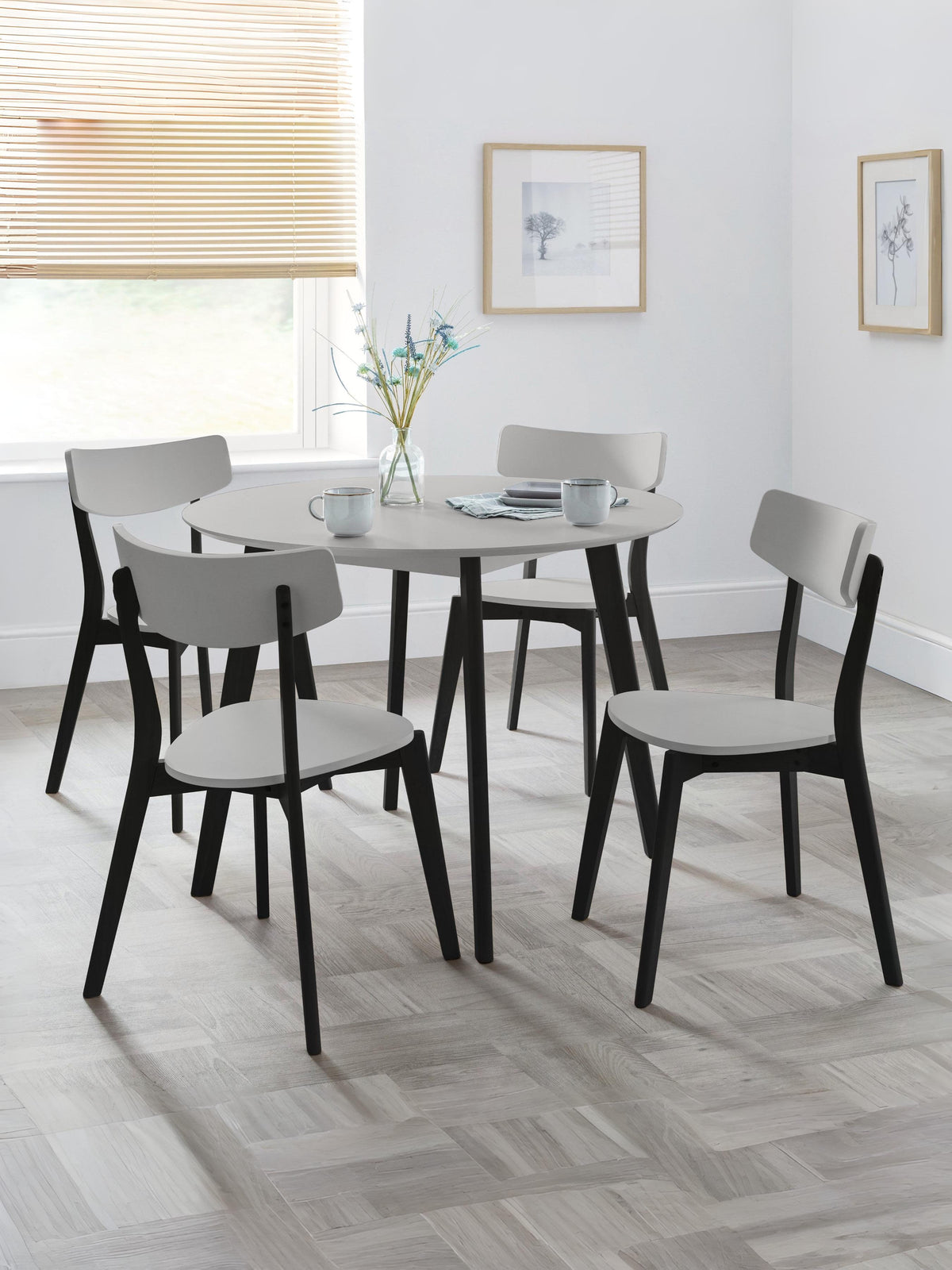 Casa Round Dining Table - Grey/Black