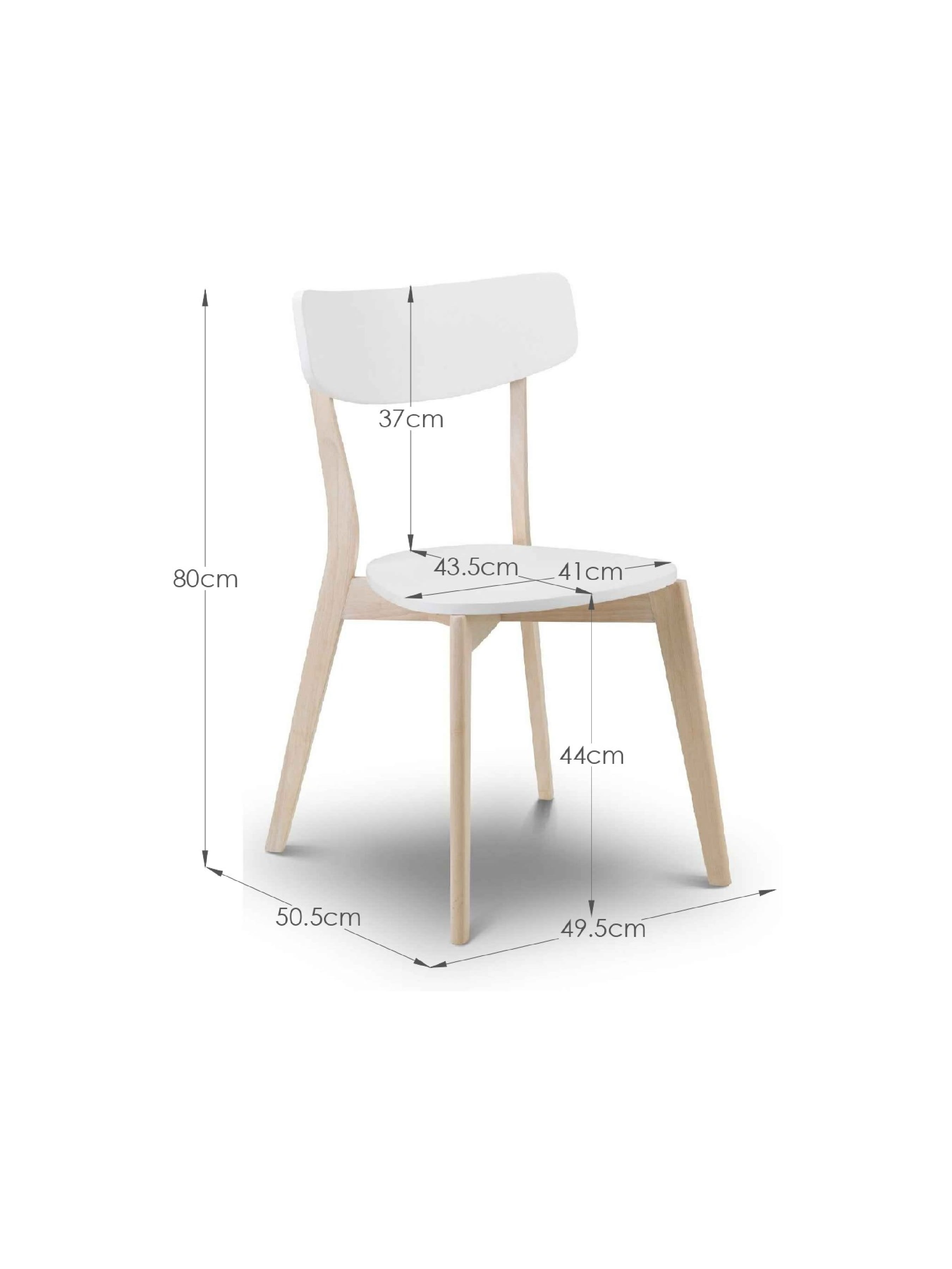 Casa White Round Table and 4 White Casa Chairs – White and Limed Oak Effect
