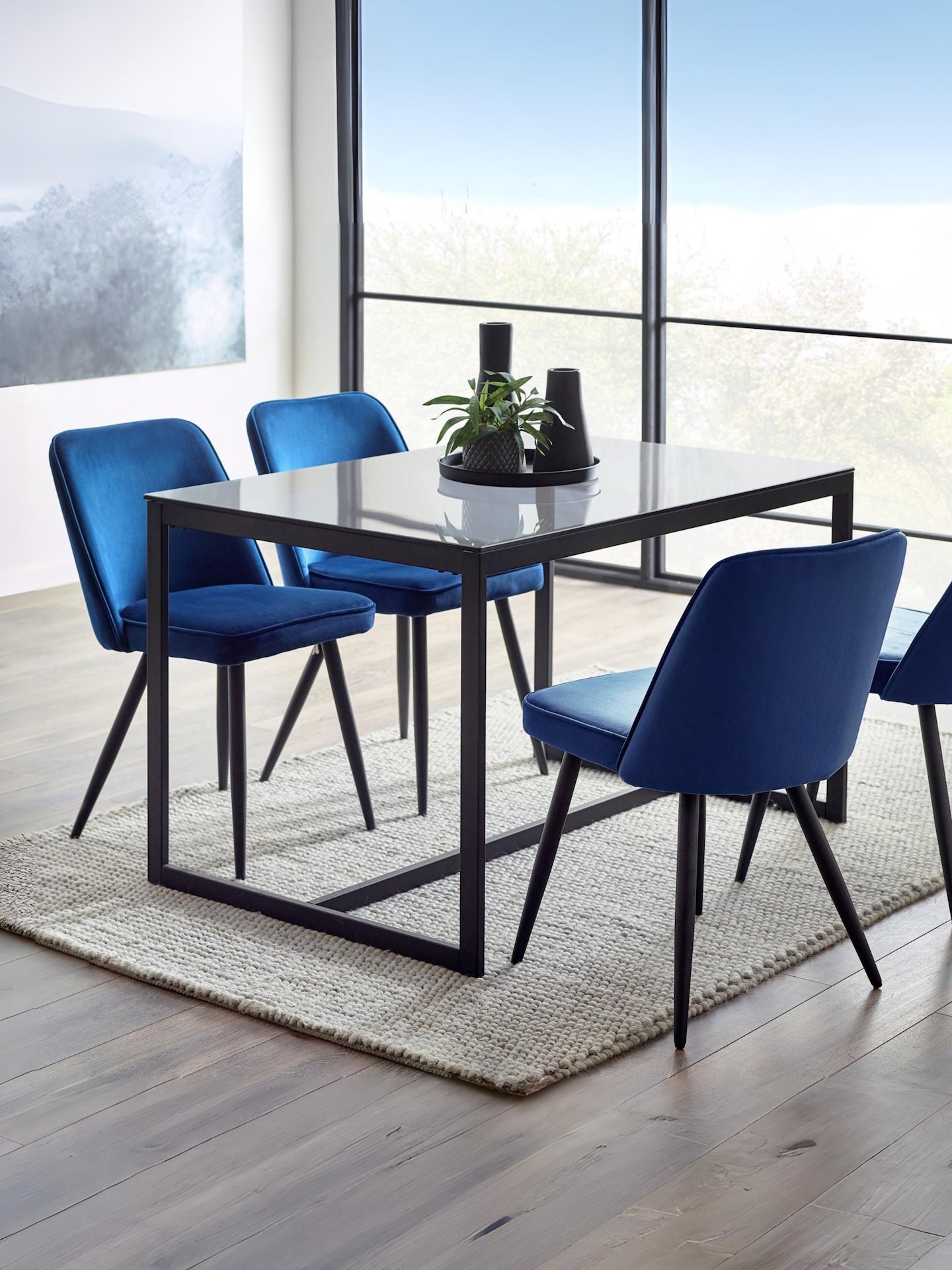 Chicago Dining Table Smoked Glass – Julian Bowen, view 2