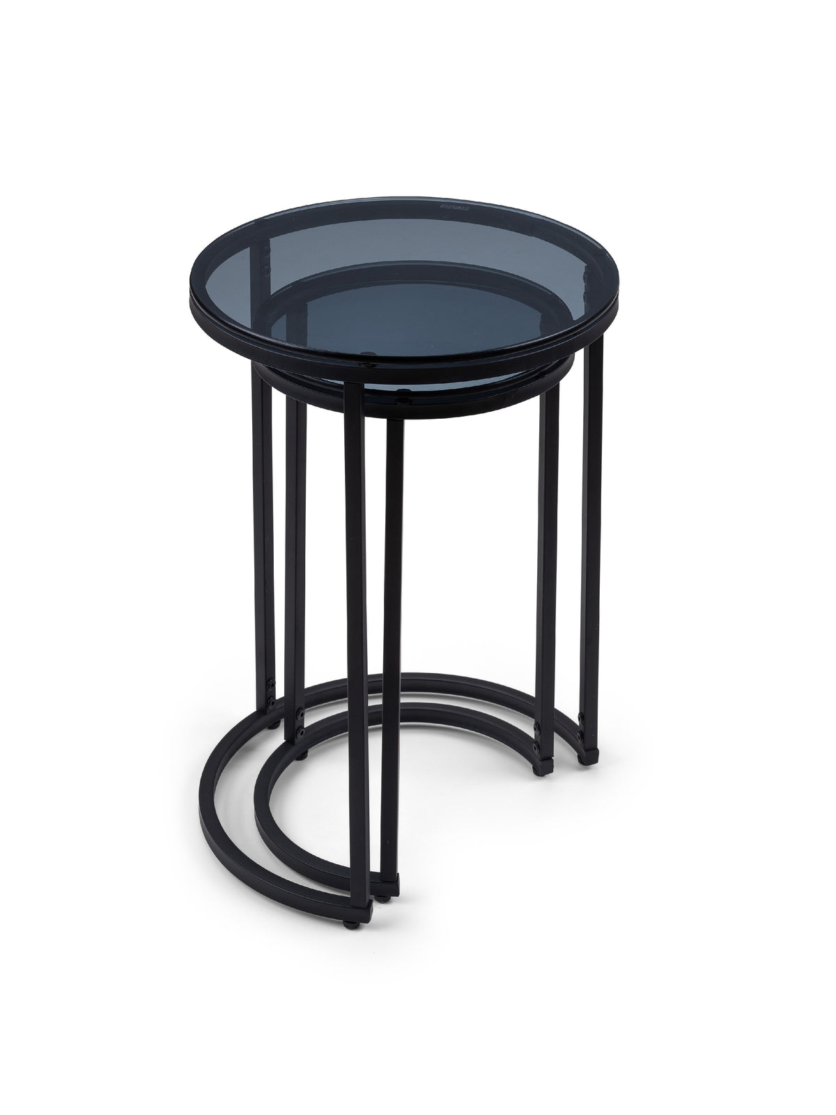 Chicago Round Nesting Side Tables Smoked Glass