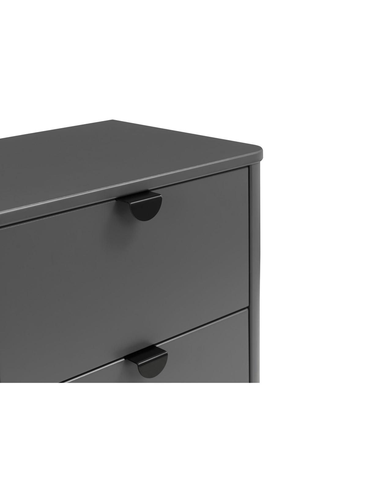 Chloe 2 Drawer Bedside - Storm Grey/Black