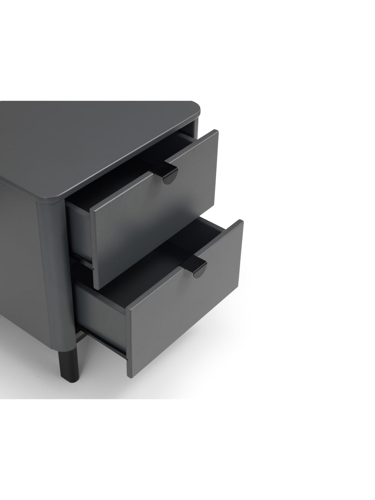 Chloe 2 Drawer Bedside - Storm Grey/Black