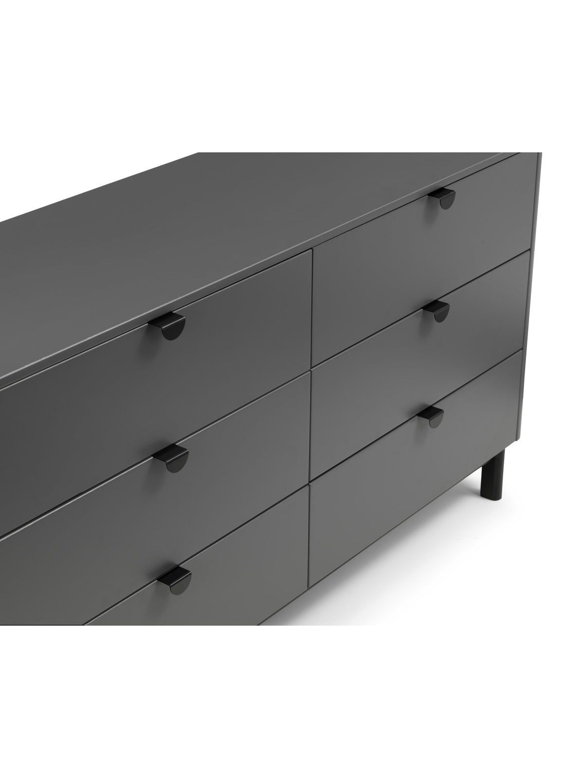 Chloe 6 Drawer Wide Chest - Storm Grey/Black
