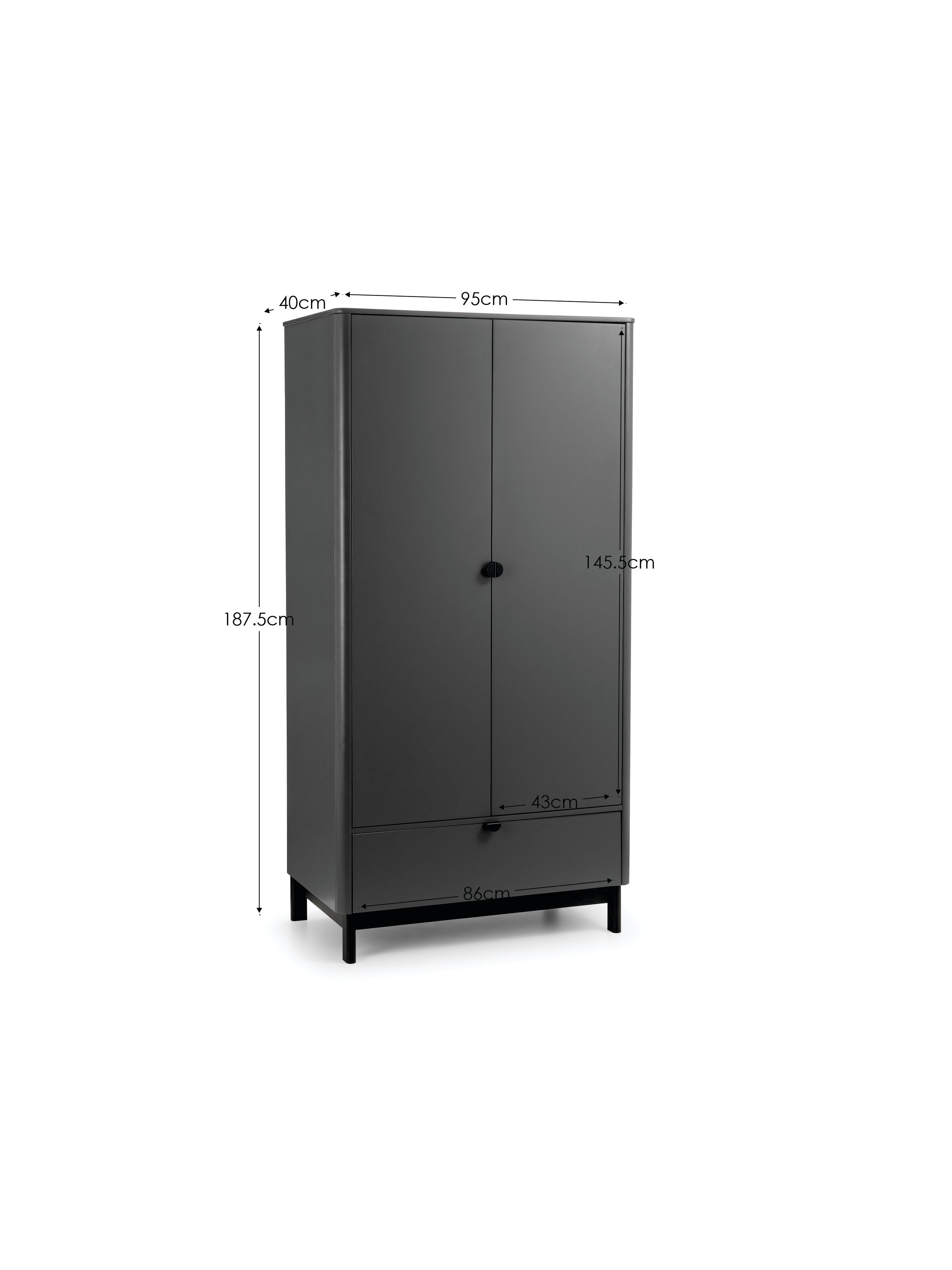 Chloe 2 Door 1 Drawer Wardrobe