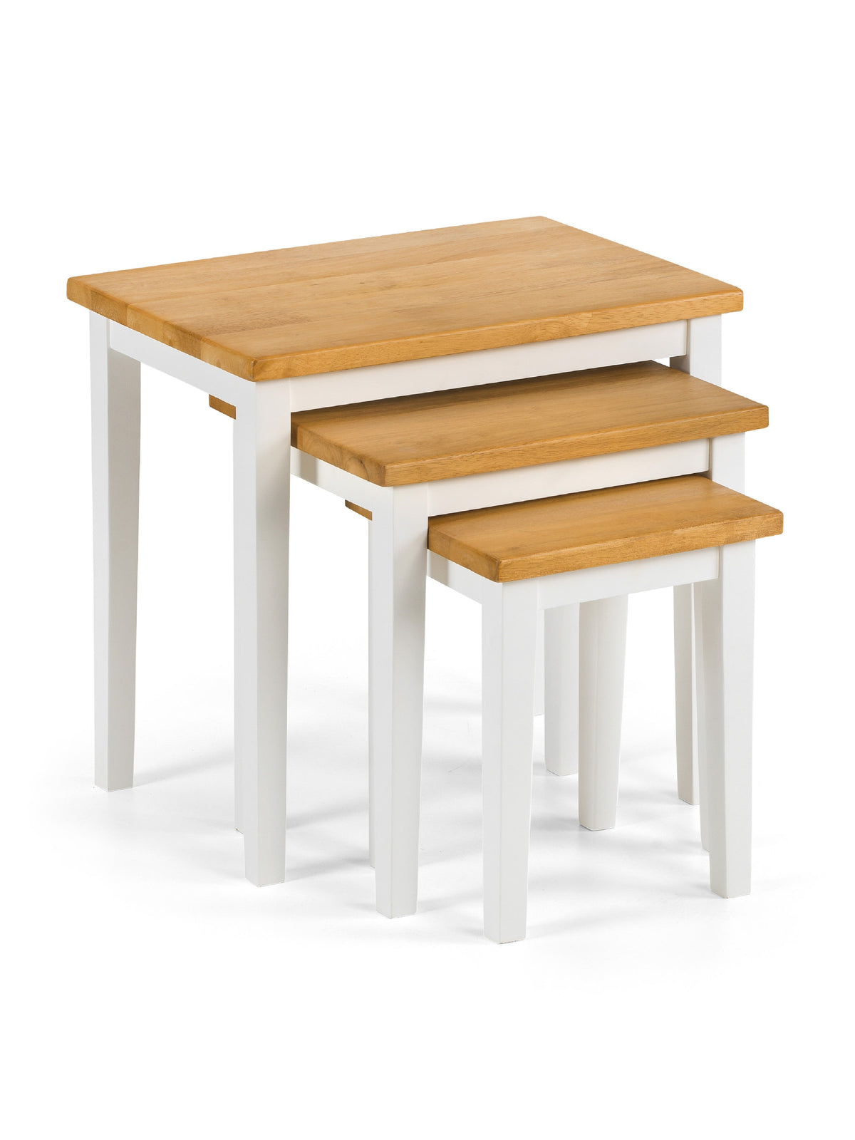 Cleo Nest Of Tables White / Natural Oak
