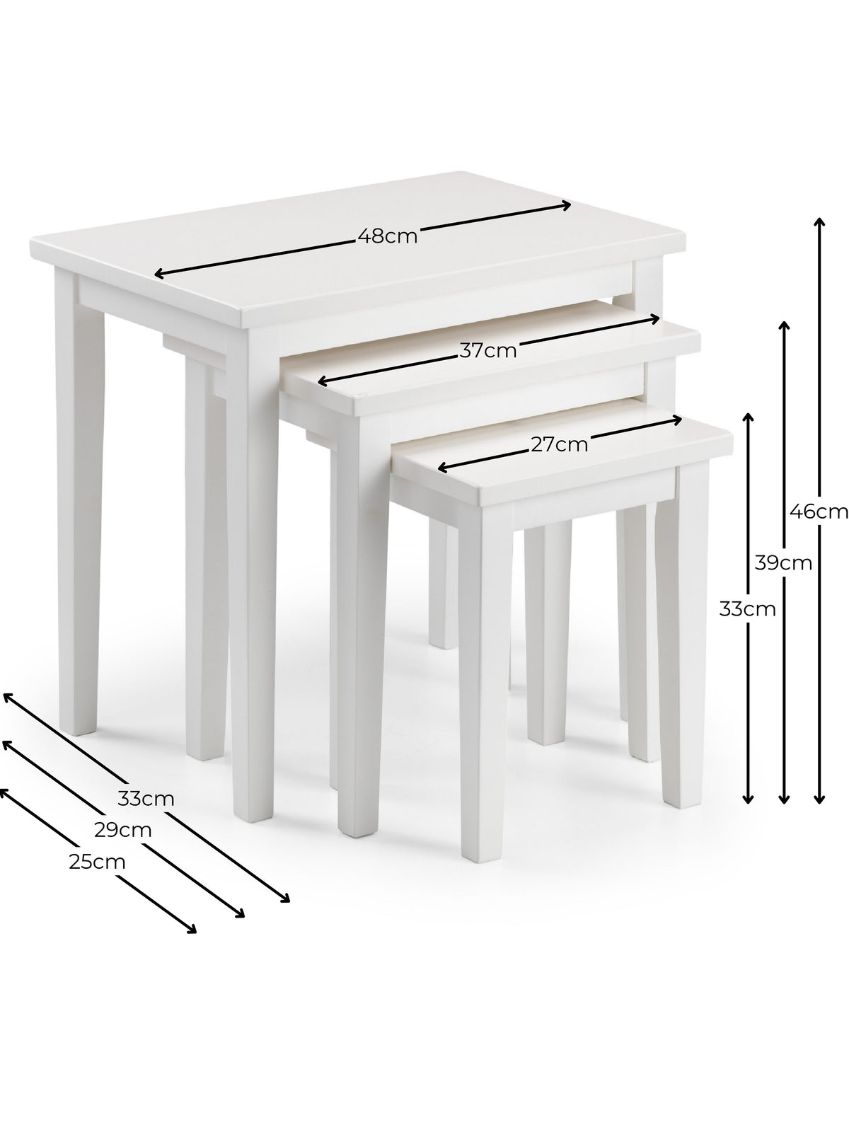 Cleo Nest Of Tables - Pure White Finish