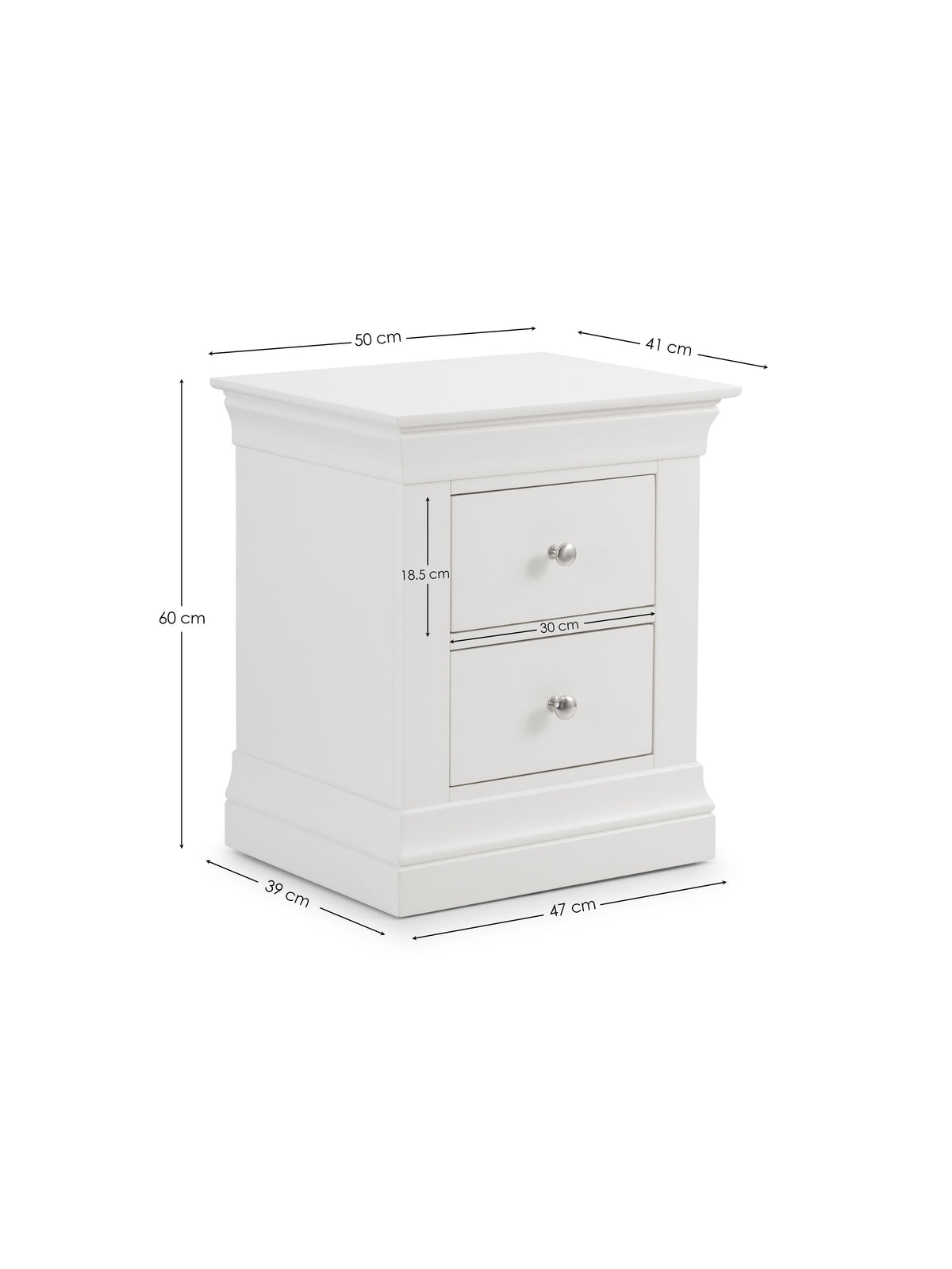 Clermont 2 Drawer Bedside Cabinet