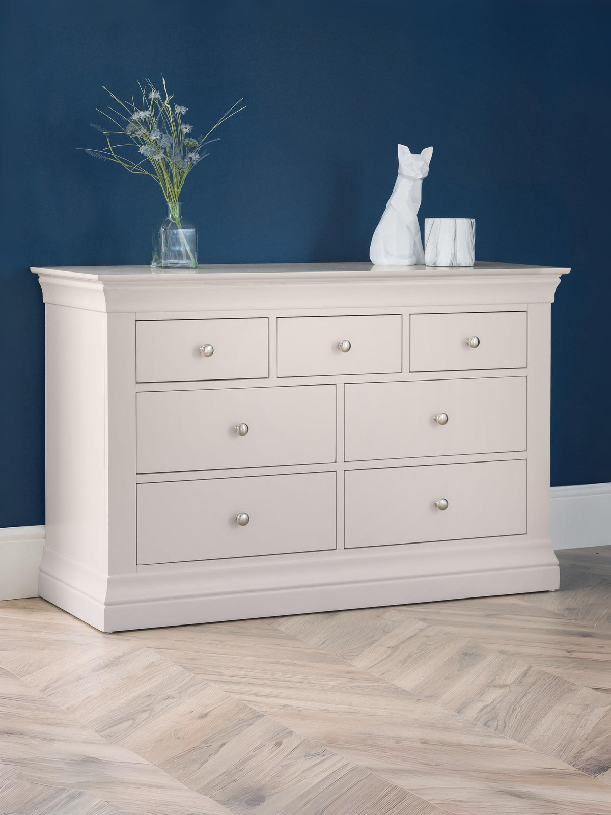 Clermont 4+3 Drawer Chest - Light Grey