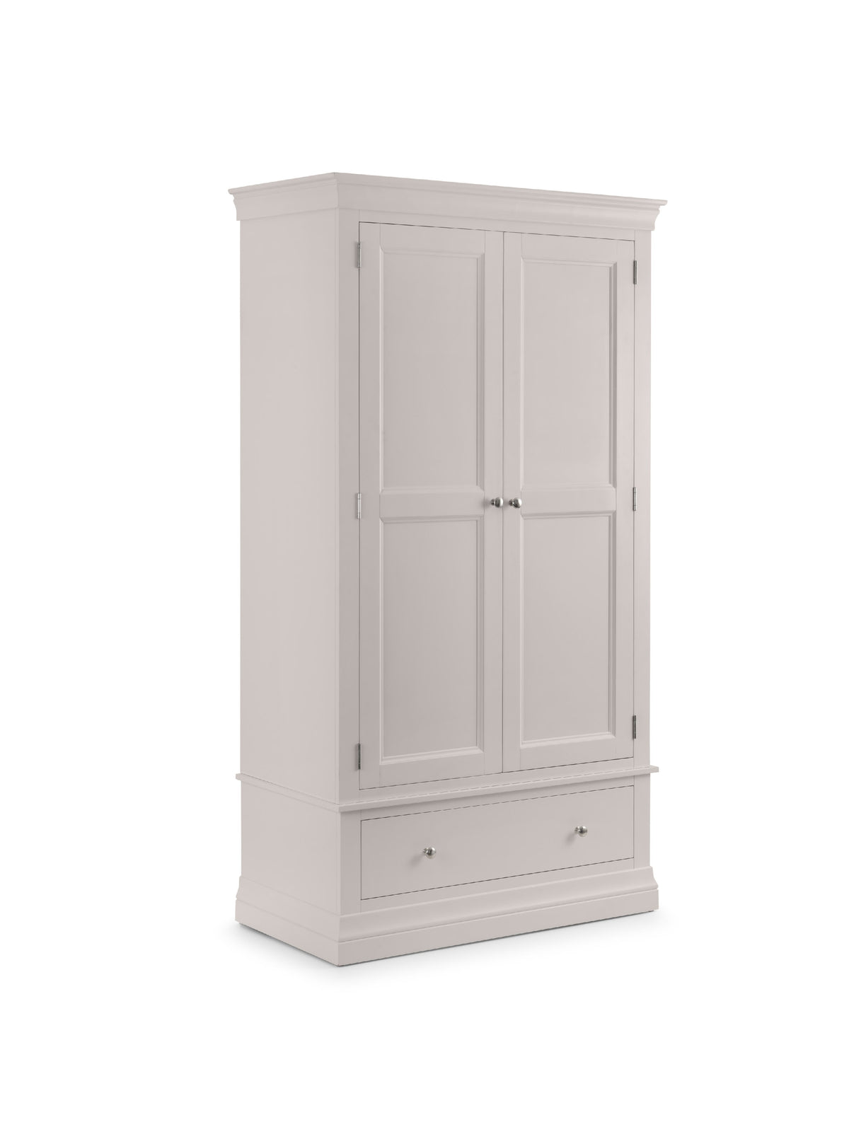 Clermont 2 Door 1 Drawer Wardrobe - Light Grey