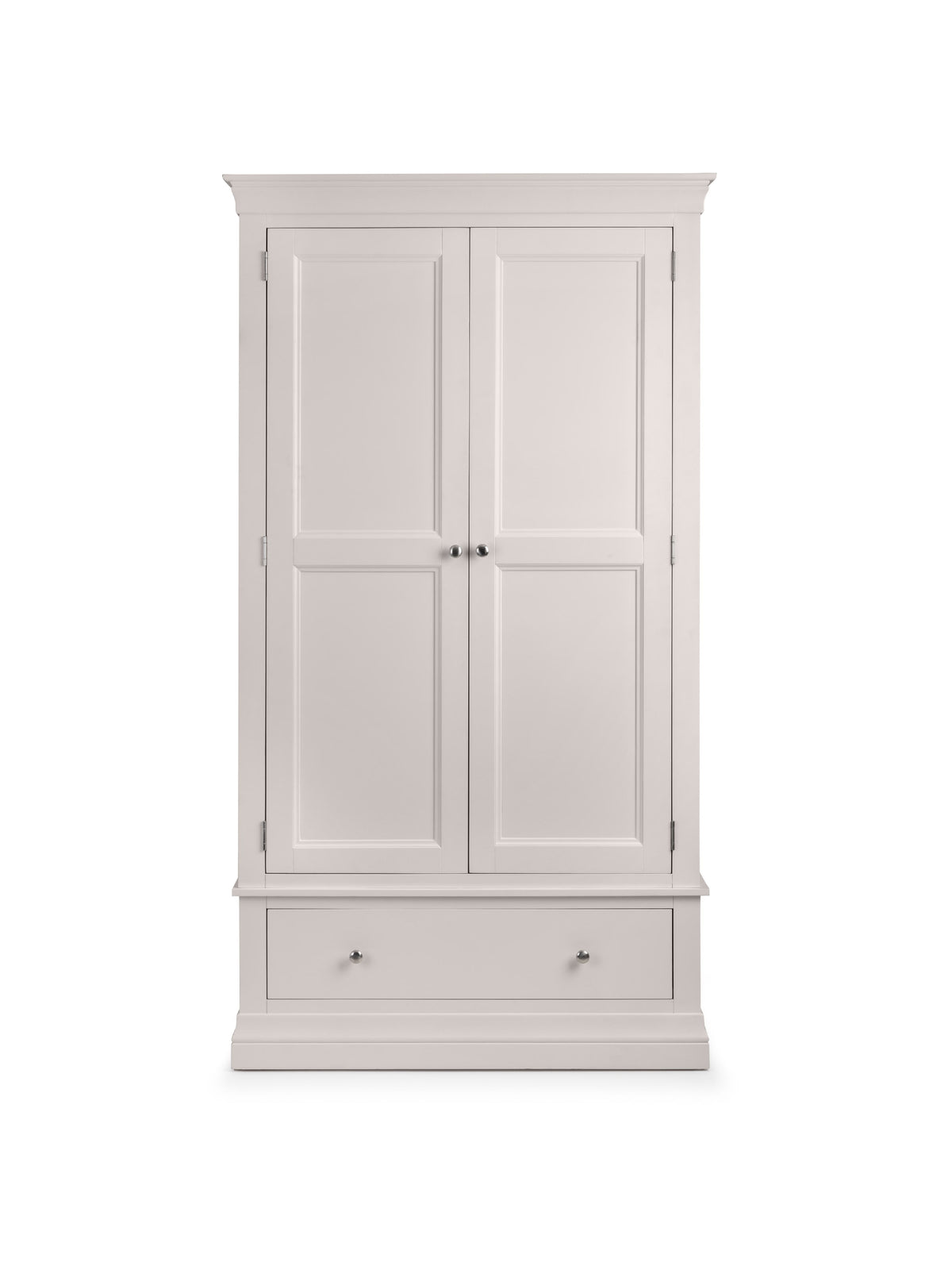 Clermont 2 Door 1 Drawer Wardrobe - Light Grey
