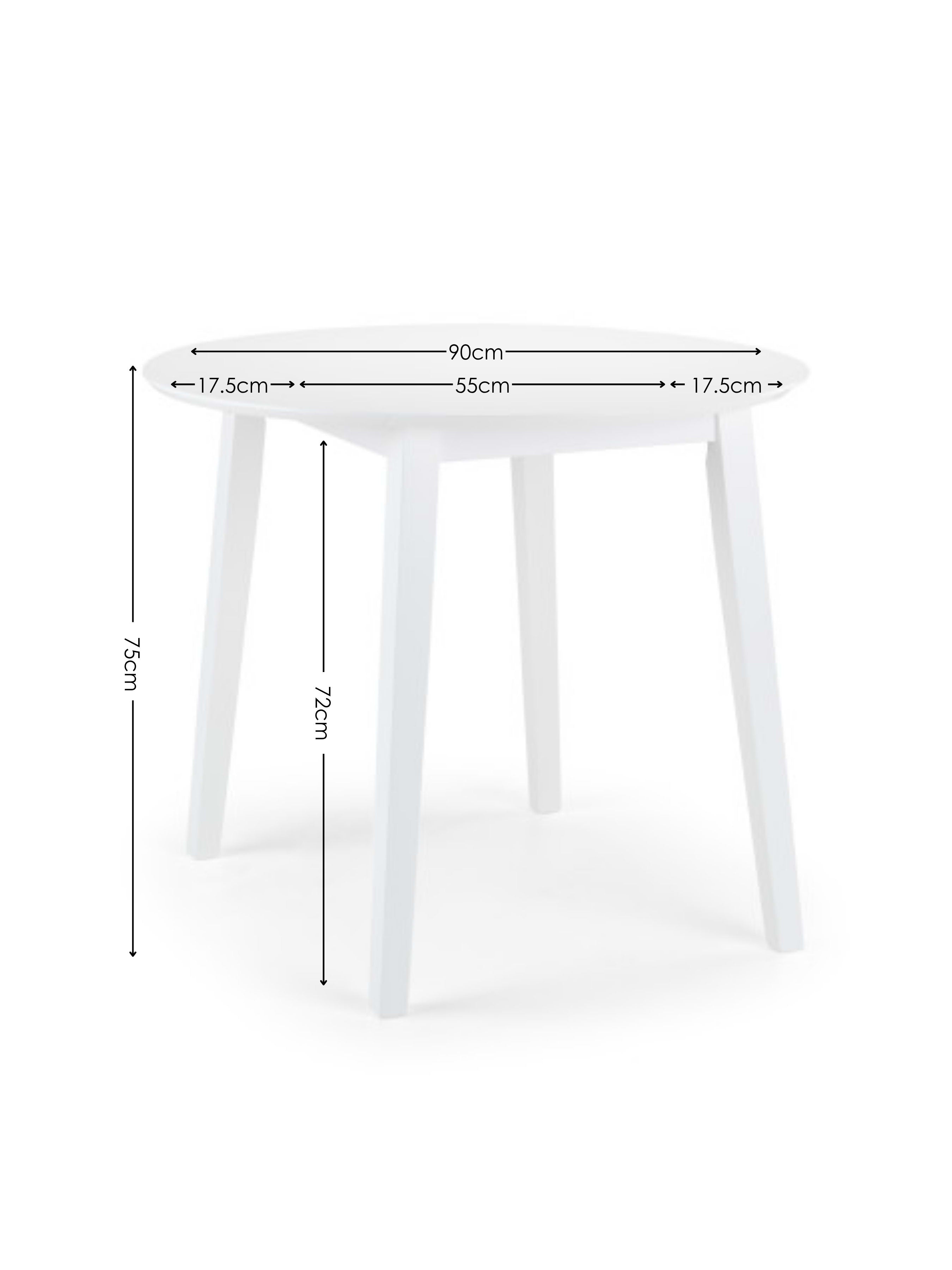 Coast White Dropleaf Table and 2 White Coast Chairs