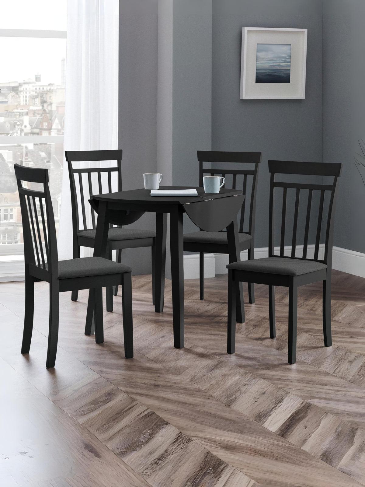 Coast Black Dropleaf Table