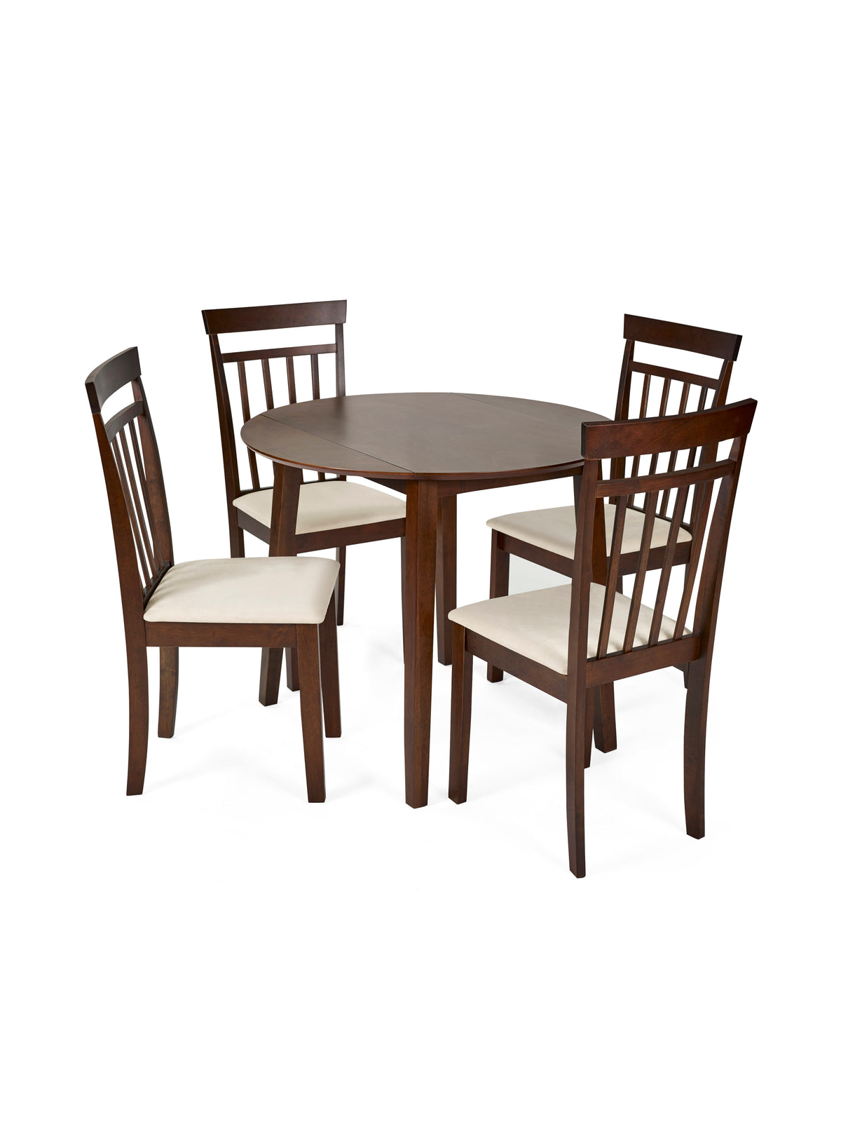 Coast Set of 2 Walnut Slat Back Wooden Dining Chairs – Walnut Effect