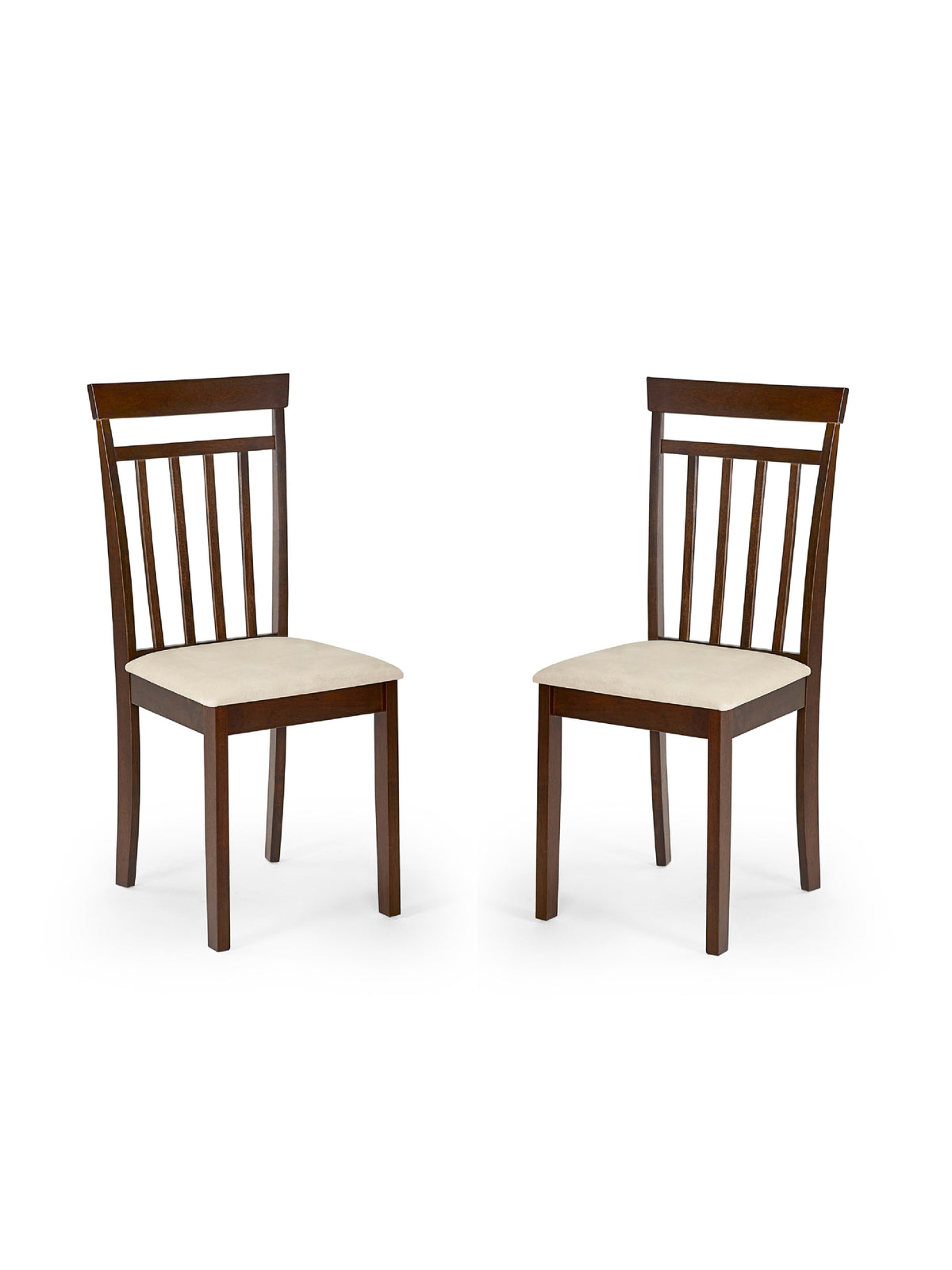 Coast Set of 2 Walnut Slat Back Wooden Dining Chairs – Walnut Effect