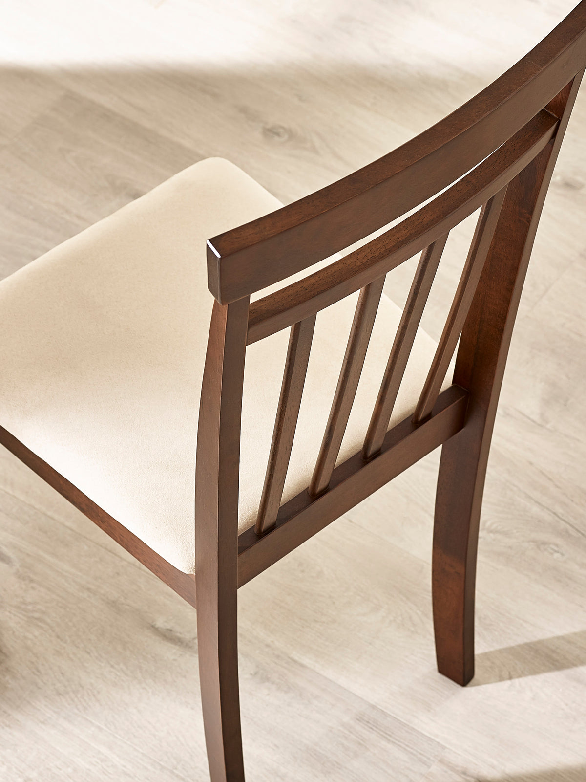 Coast Set of 2 Walnut Slat Back Wooden Dining Chairs – Walnut Effect