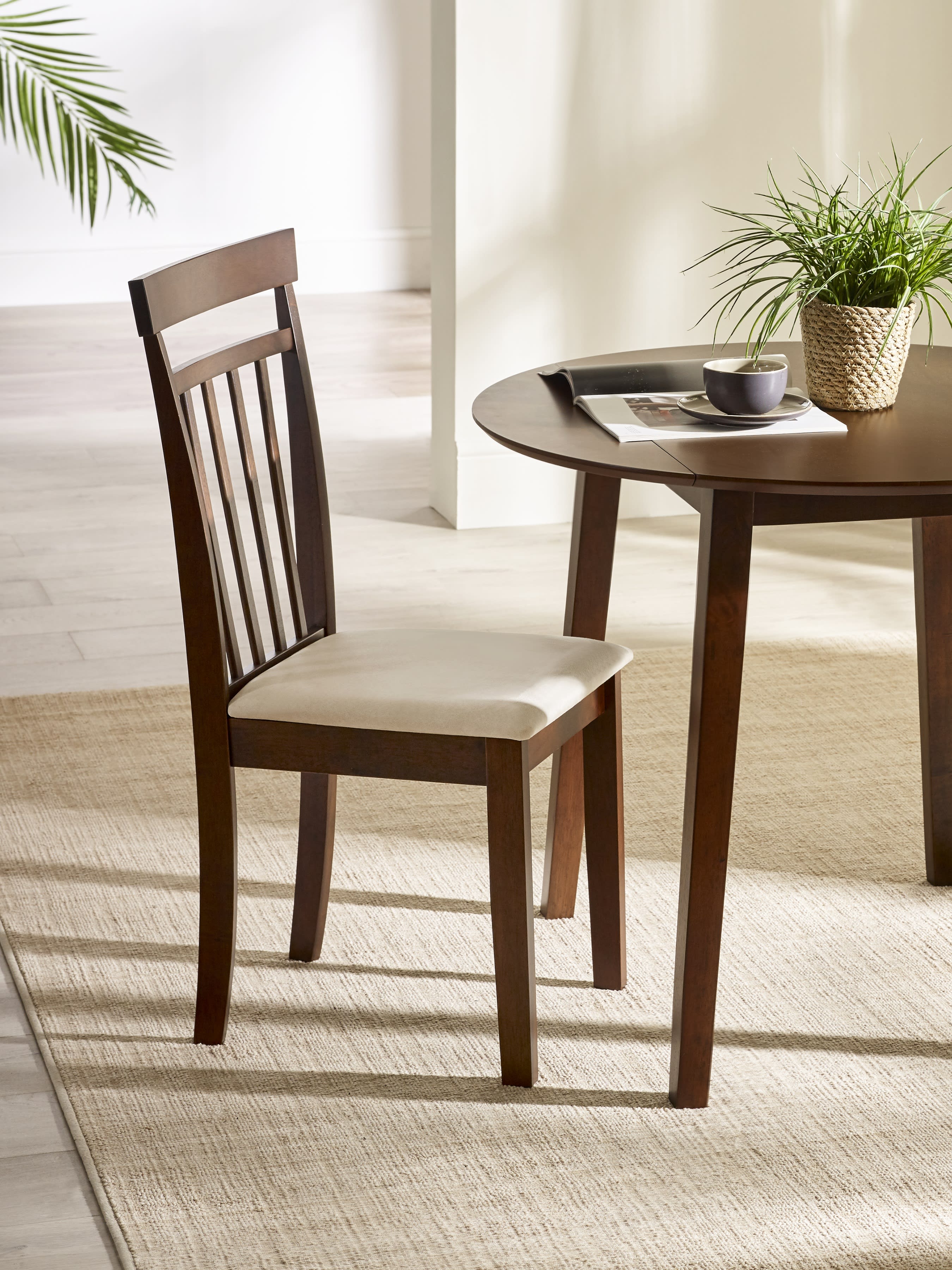 Coast Walnut Dropleaf Table and 4 Walnut Coast Chairs – Walnut Effect