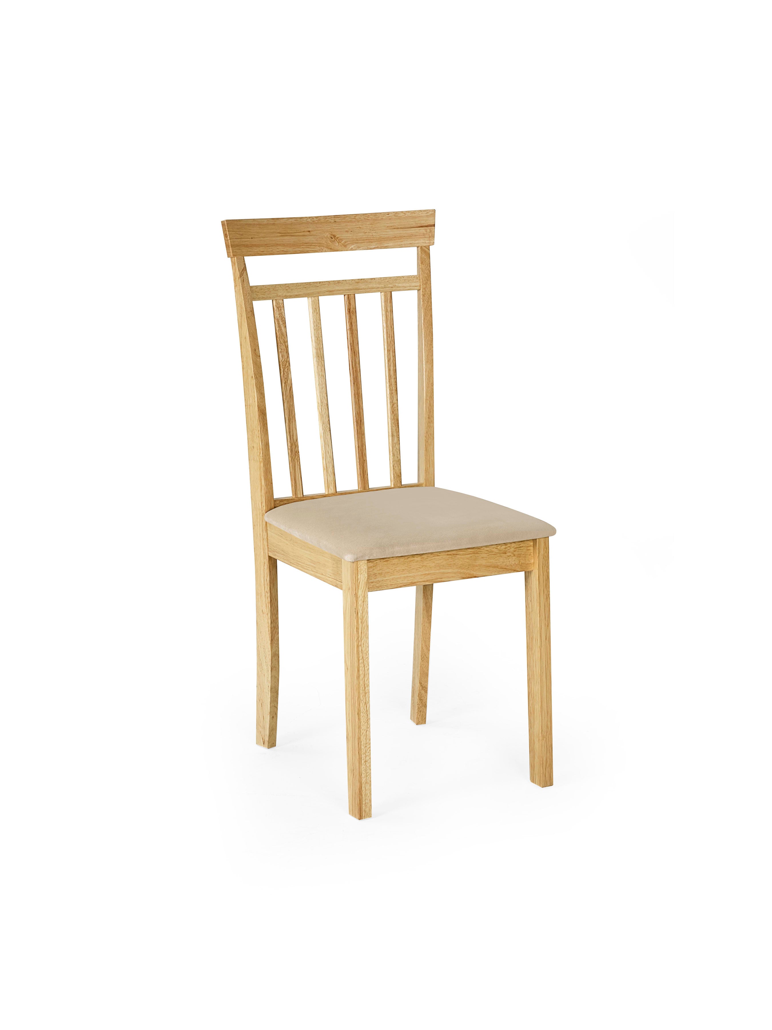 Coast Set of 2 Natural Oak Slat Back Dining Chairs – Natural Oak Effect