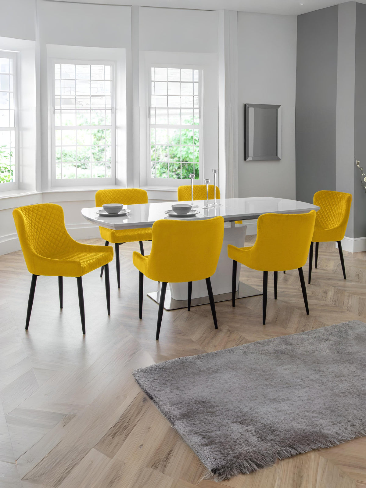 Como High Gloss Extending Table - White