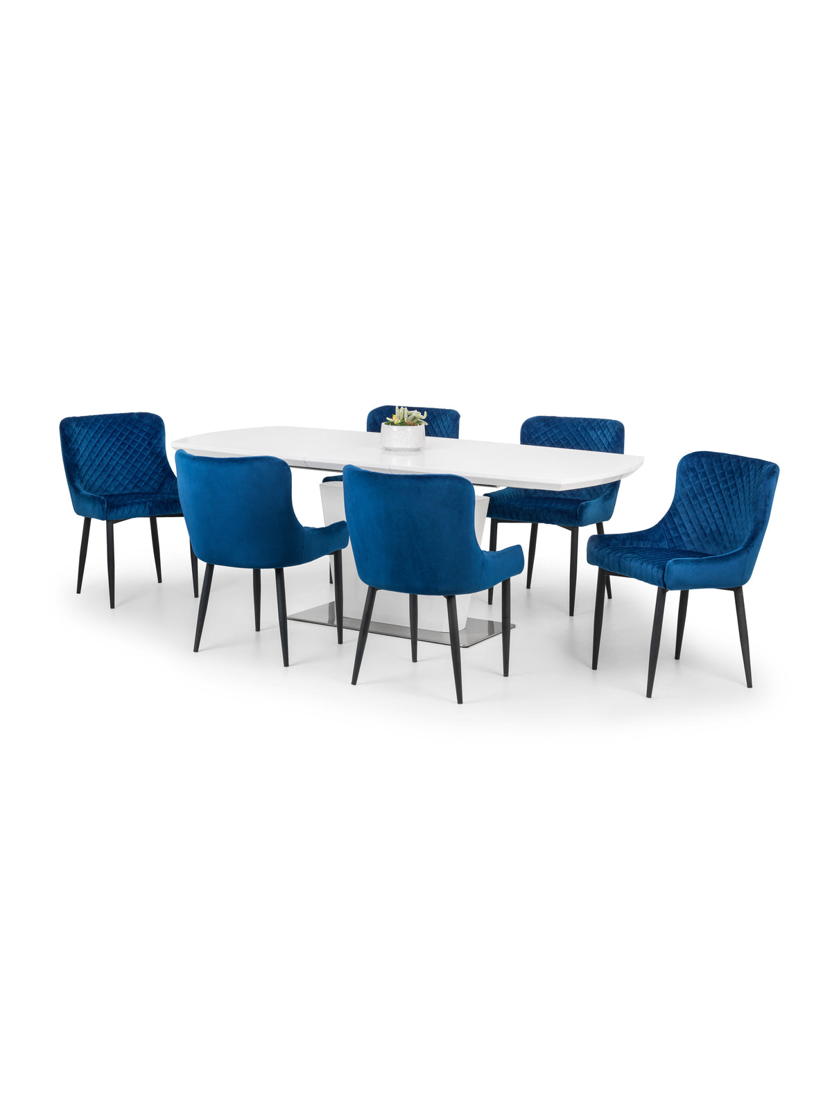 Como High Gloss Extending Table - White