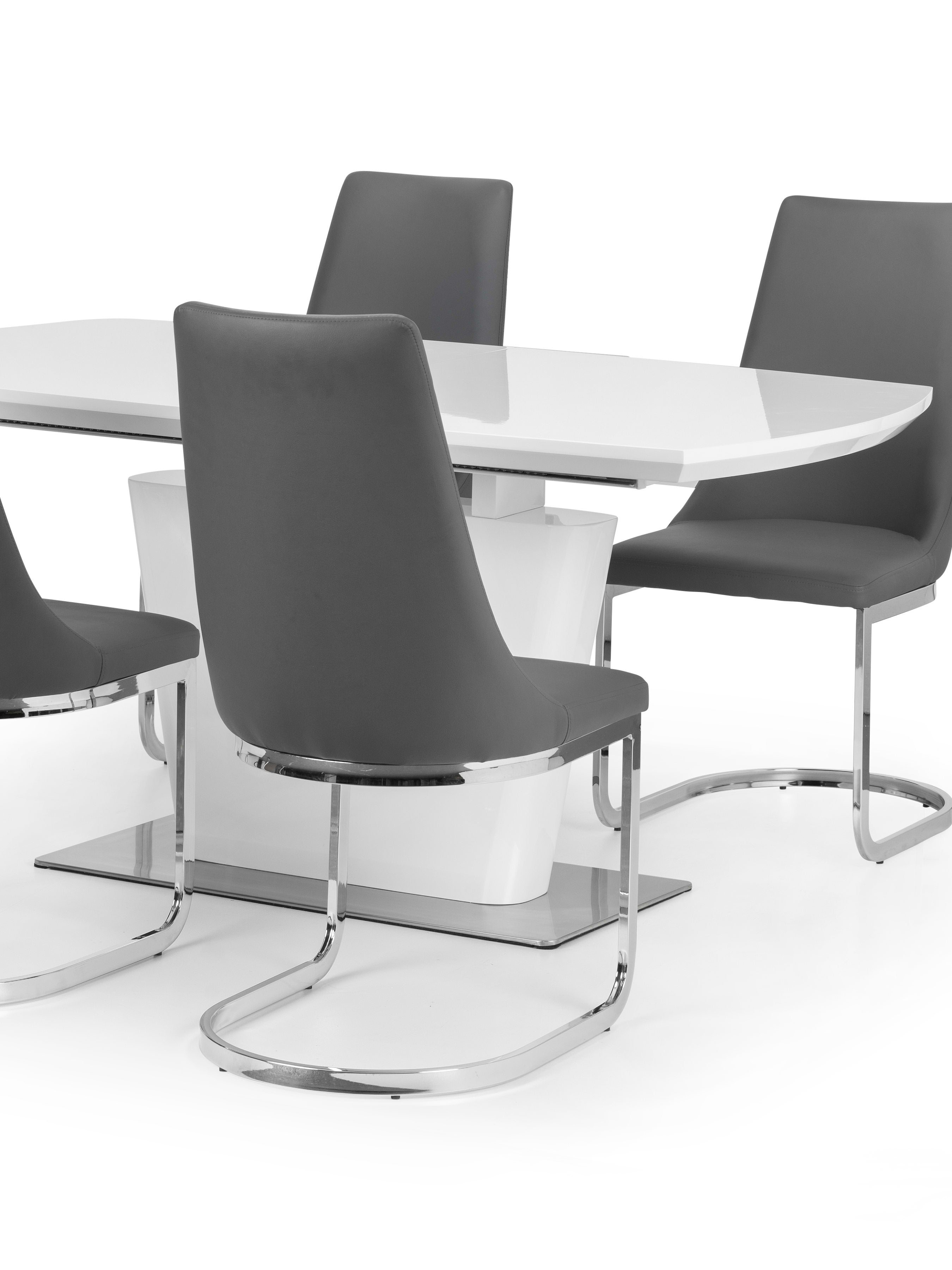 Como White High Gloss Table and 4 Como Chairs
