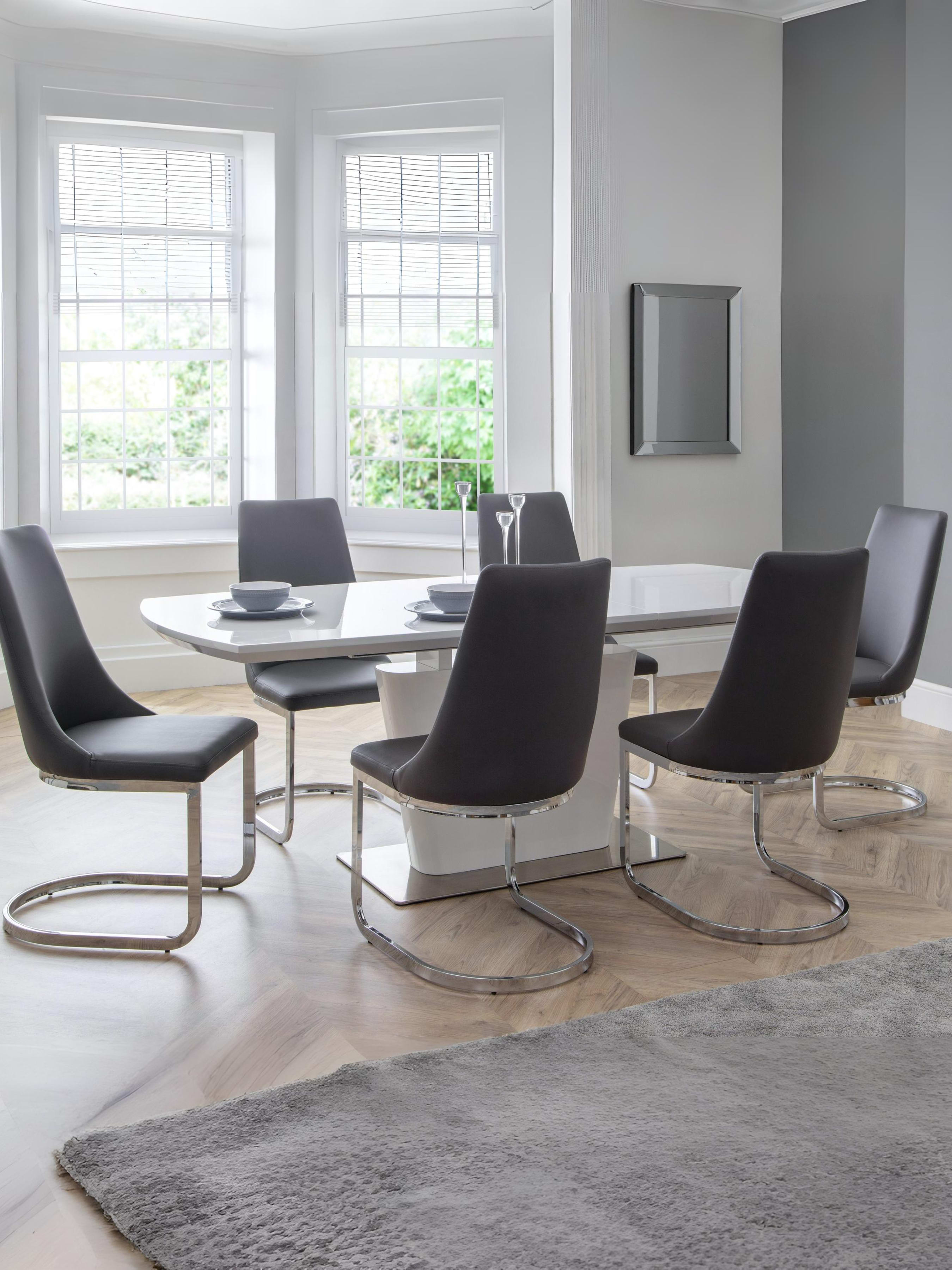 Como White High Gloss Table and 6 Como Chairs