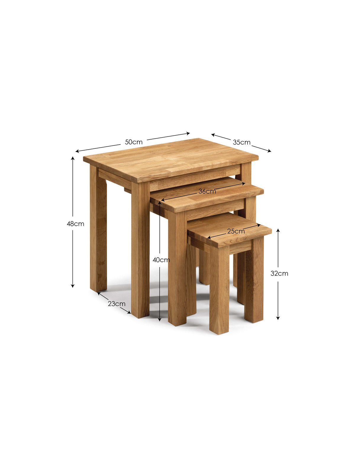 Coxmoor Oak Nest Of 3 Tables