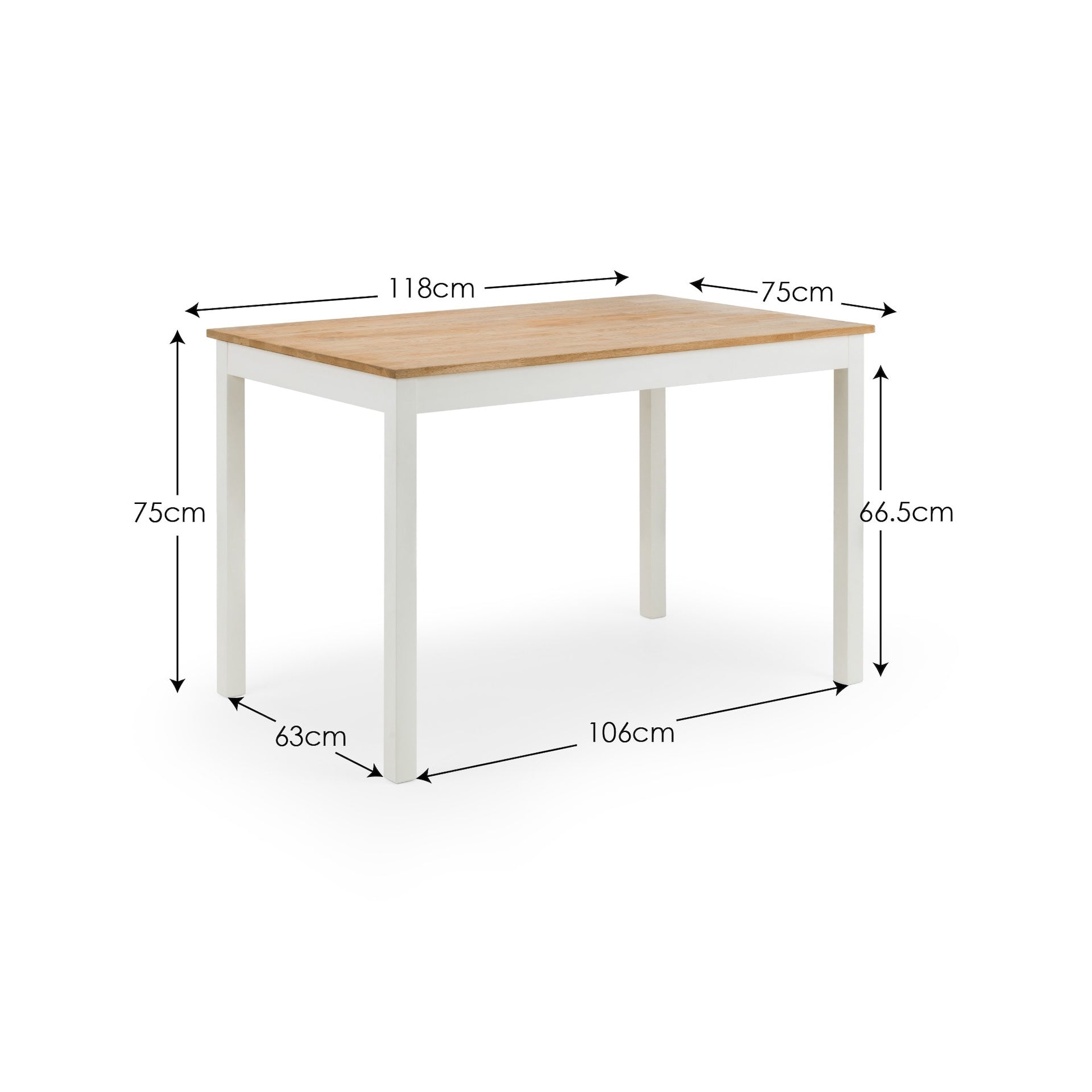 Coxmoor Rectangular Dining Table - Ivory & Oak – Julian Bowen, view 8