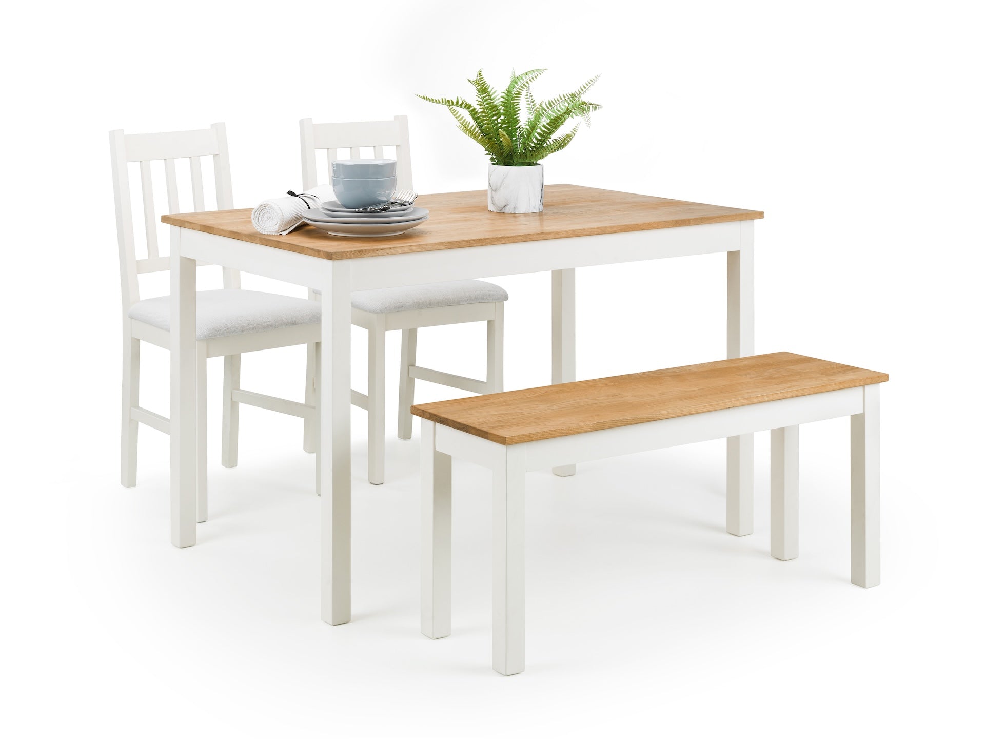 Coxmoor Rectangular Dining Table - Ivory & Oak – Julian Bowen, view 9