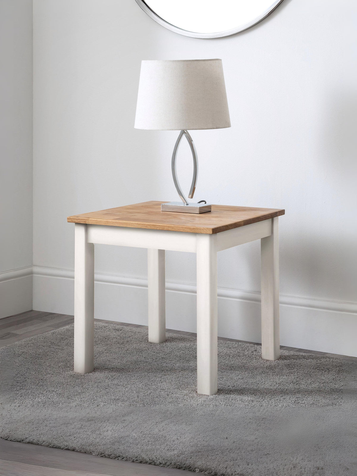 Coxmoor Lamp Table - Ivory & Oak