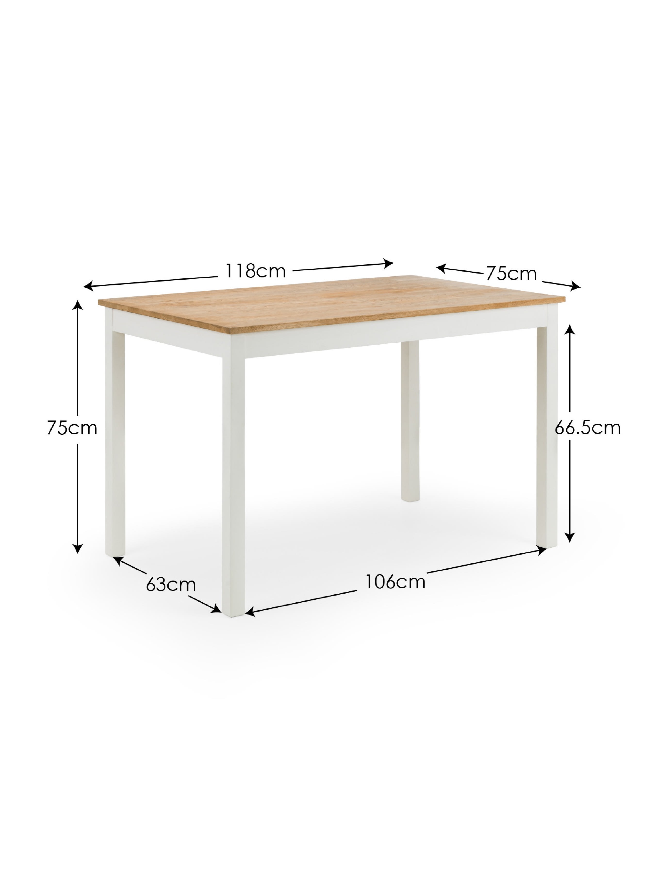 Coxmoor Two-Tone Oak Top Rectangular Dining Table Set with 4 Ivory Wooden Dining Chairs – Ivory and Oak