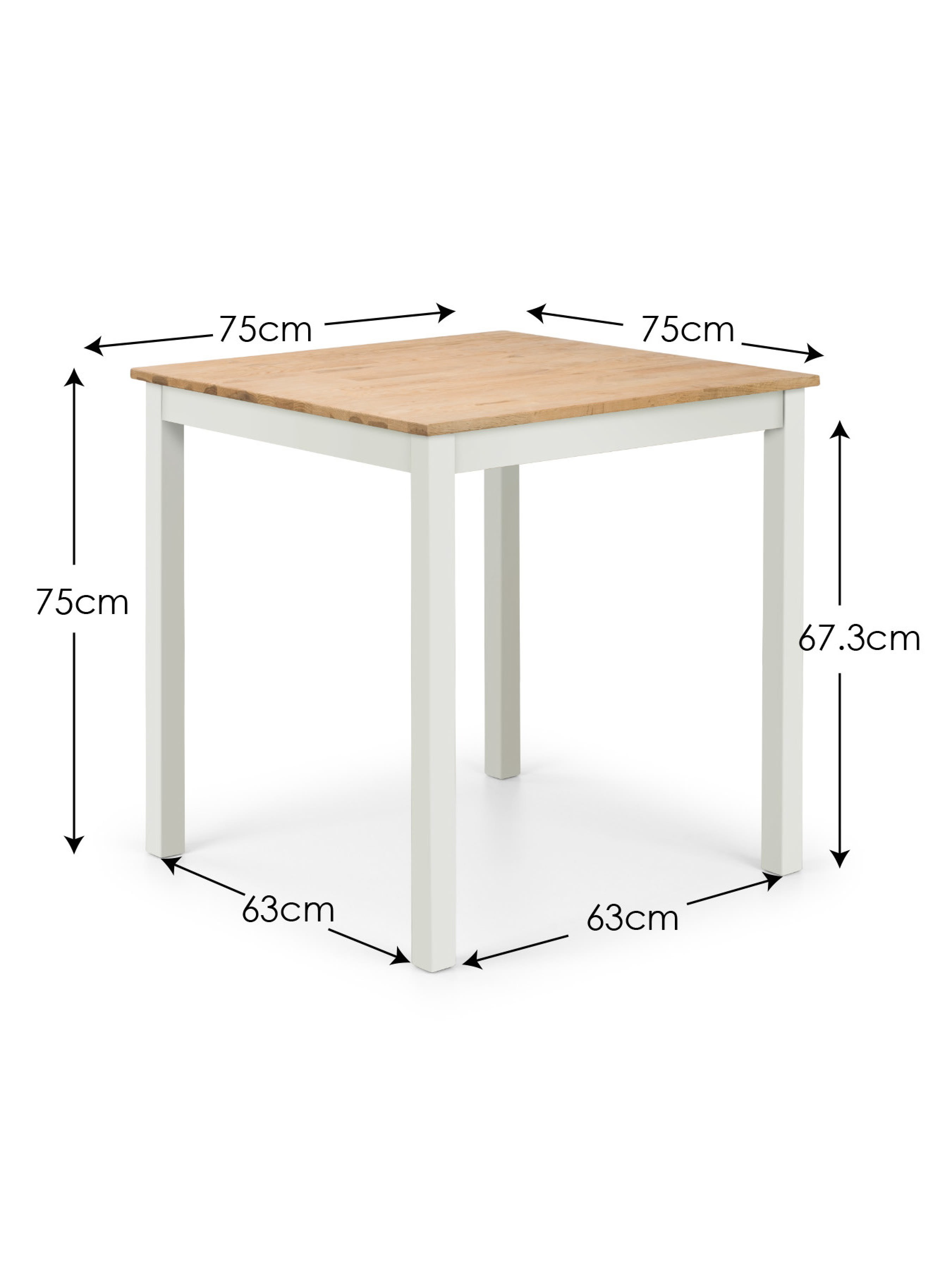 Coxmoor Ivory and Oak Square Table and 2 Ivory Coxmoor Chairs