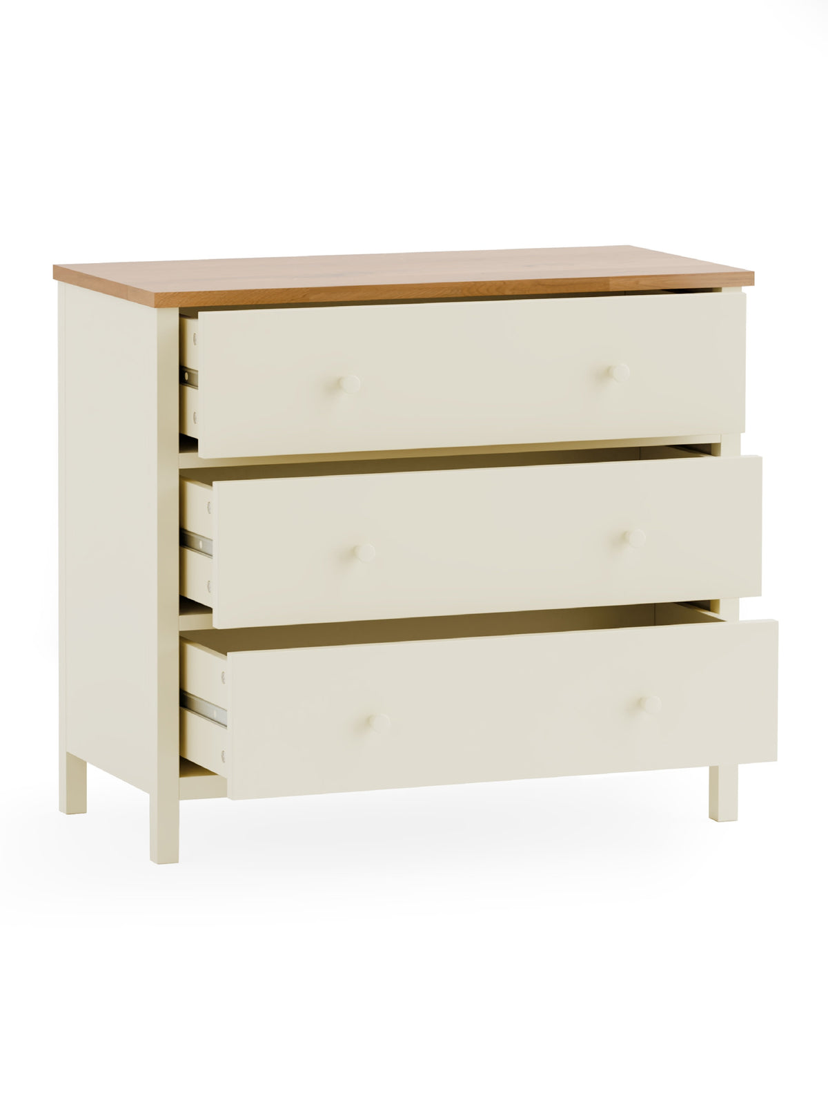 Coxmoor 3 Drawer Chest - Ivory and Oak