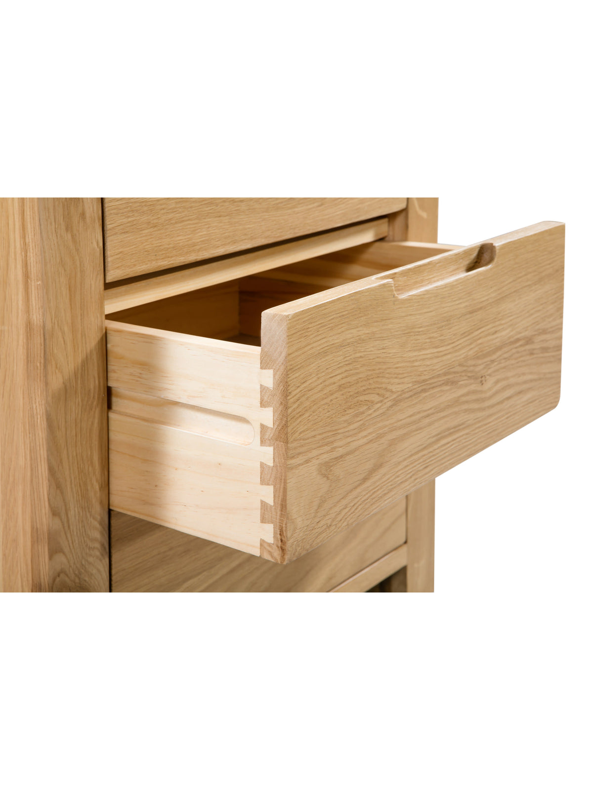 Curve Oak 3 Drawer Bedside
