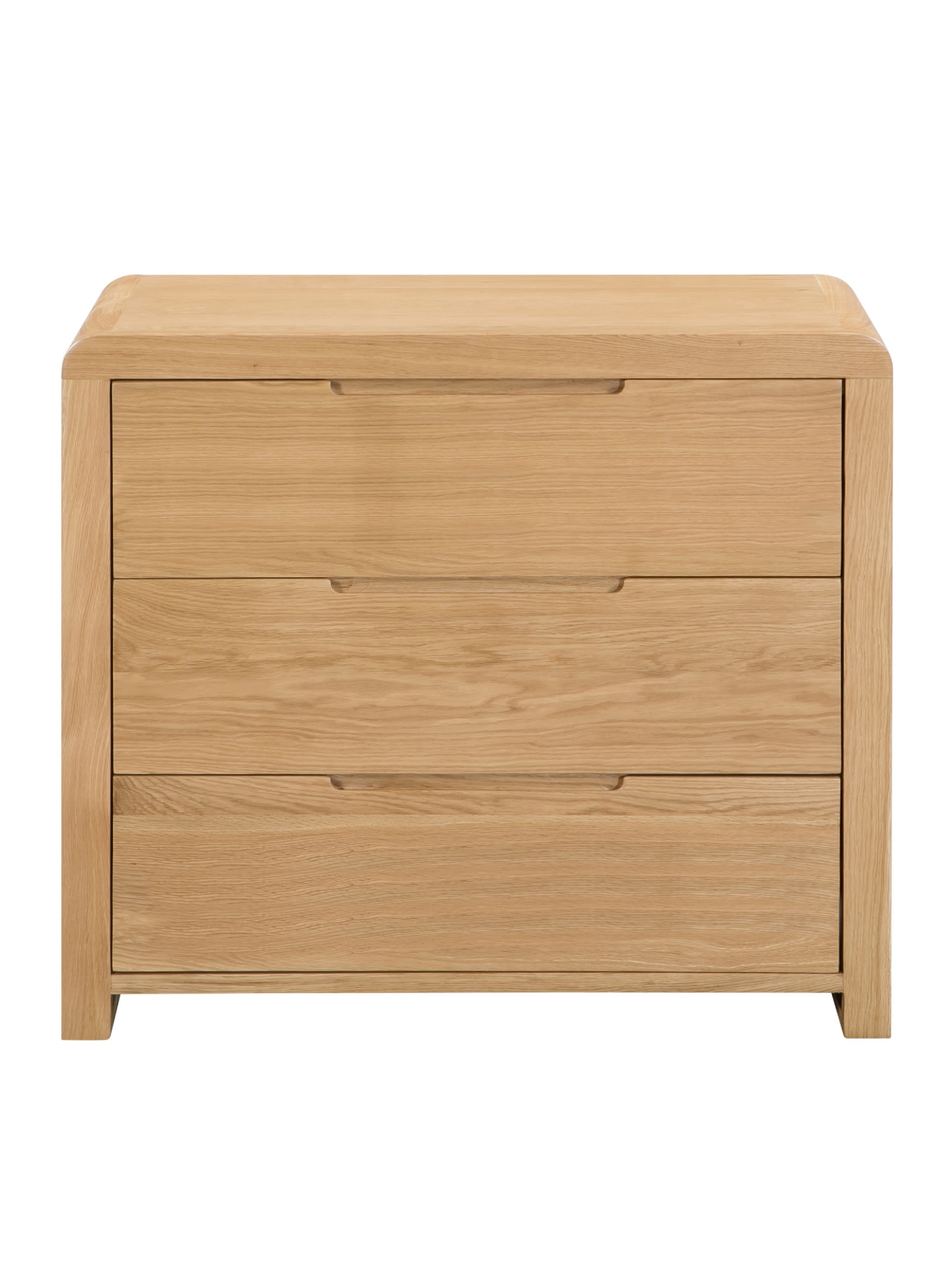 Curve Oak 3 Drawer Chest