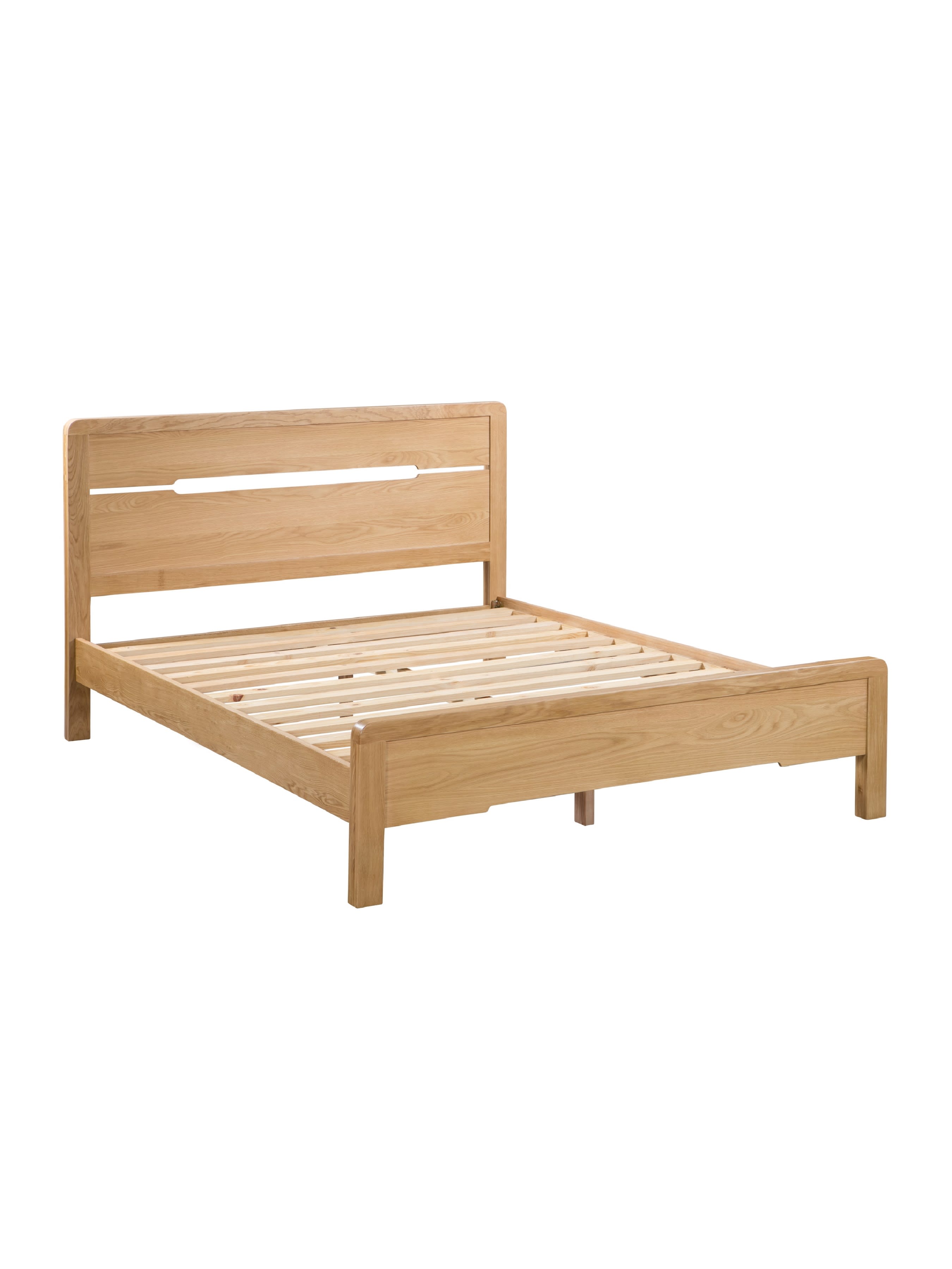 Curve Oak Wooden Bed